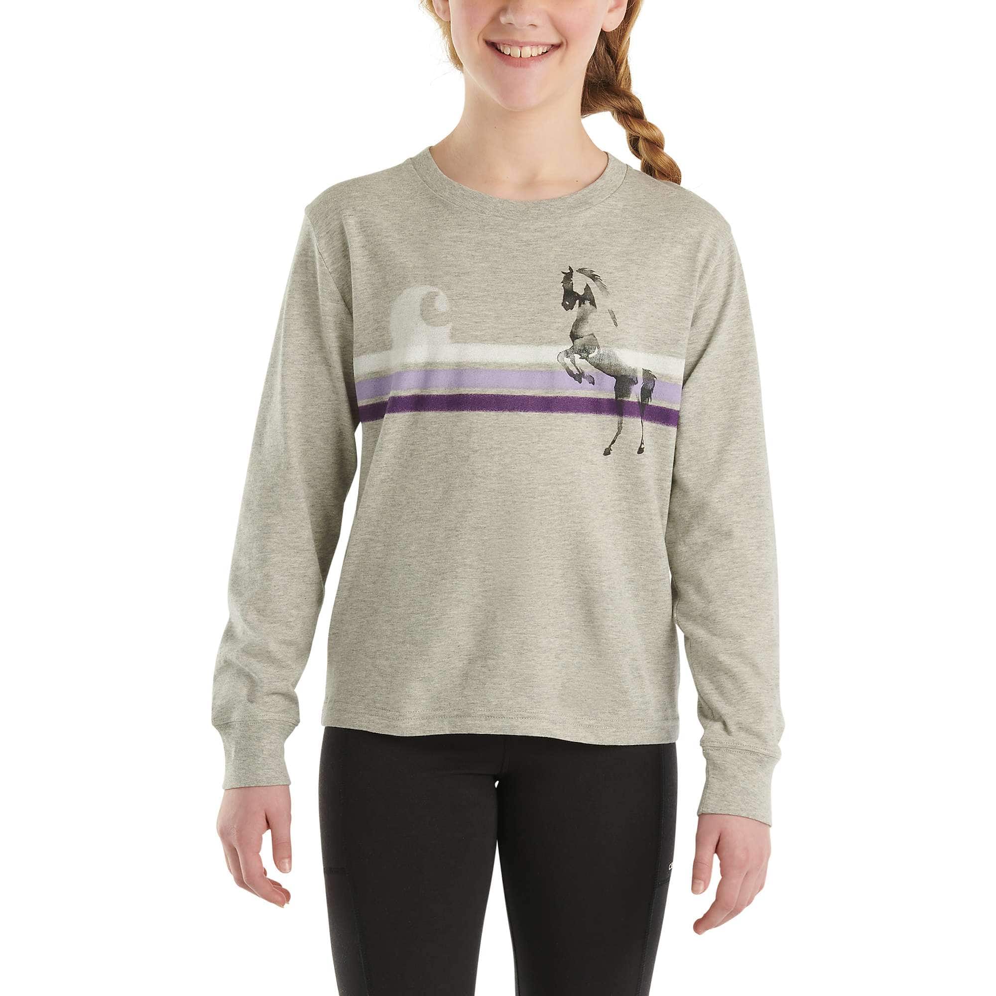 Girls' Long-Sleeve Horse Stripe T-Shirt - Carhartt Outlet