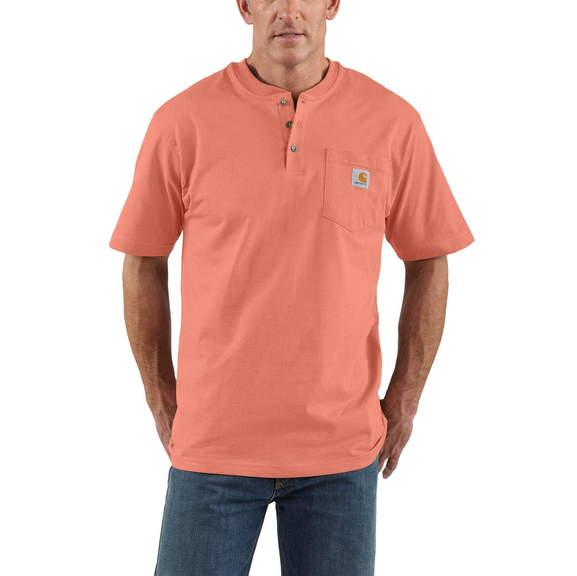 Loose Fit Heavyweight Short-Sleeve Pocket Henley T-Shirt - Carhartt Outlet