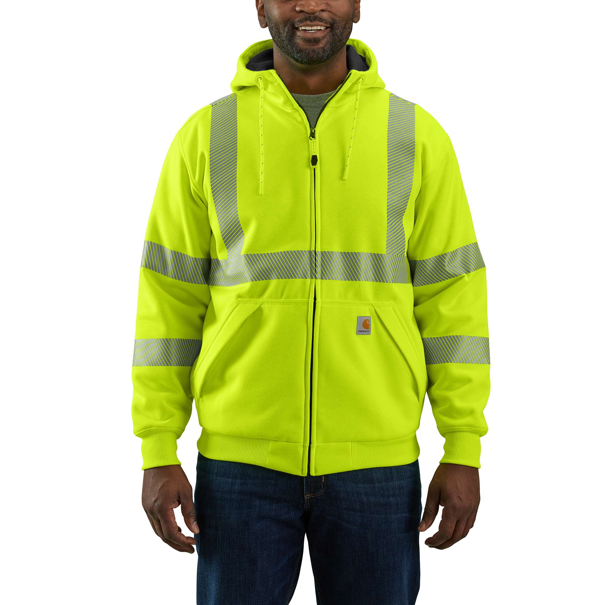 High-Visibility Loose Fit Midweight Thermal-Lined Full-Zip Class 3 Sweatshirt - Carhartt Outlet