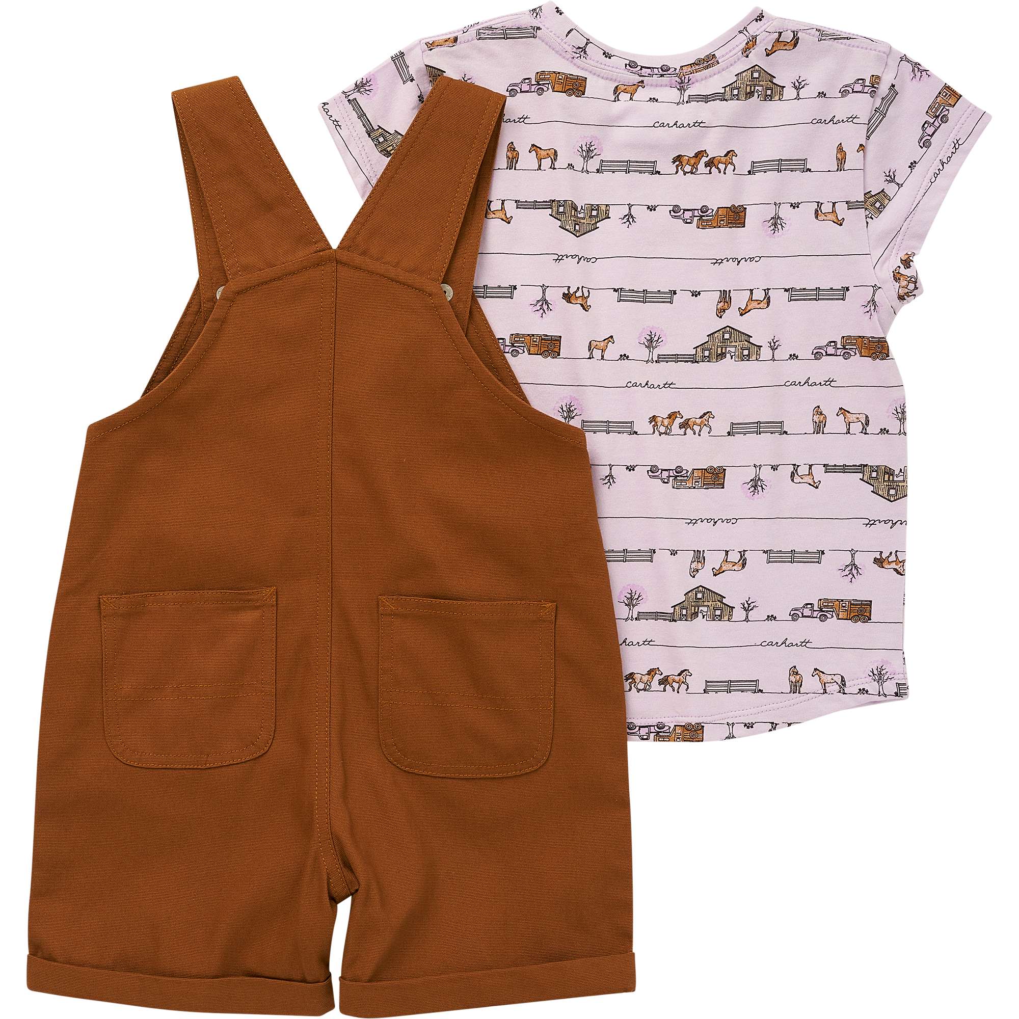 Girls' Short Sleeve Horse Bodysuit Shortall Set (Toddler) - Carhartt Outlet