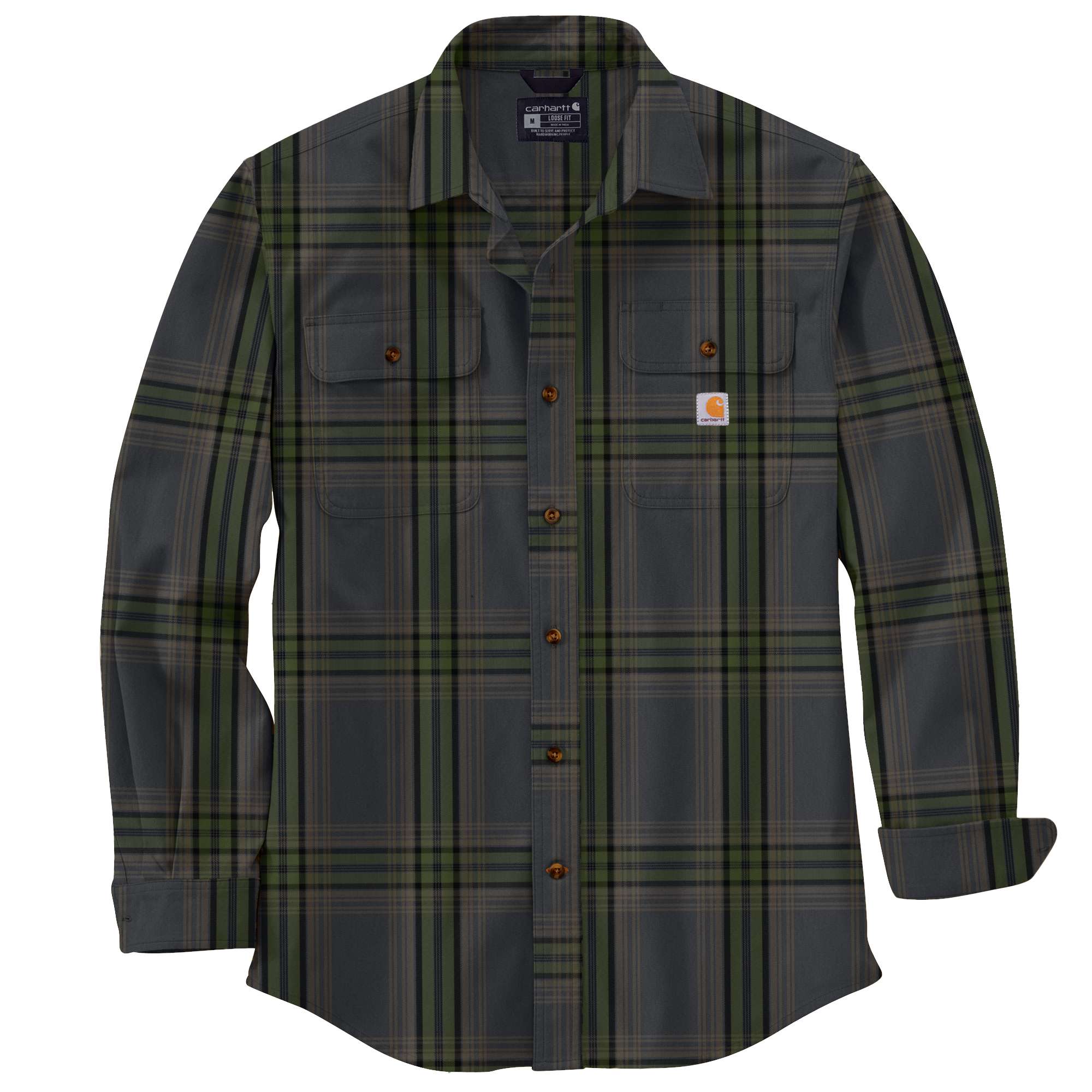 Loose Fit Heavyweight Flannel Long-Sleeve Plaid Shirt - Carhartt Outlet