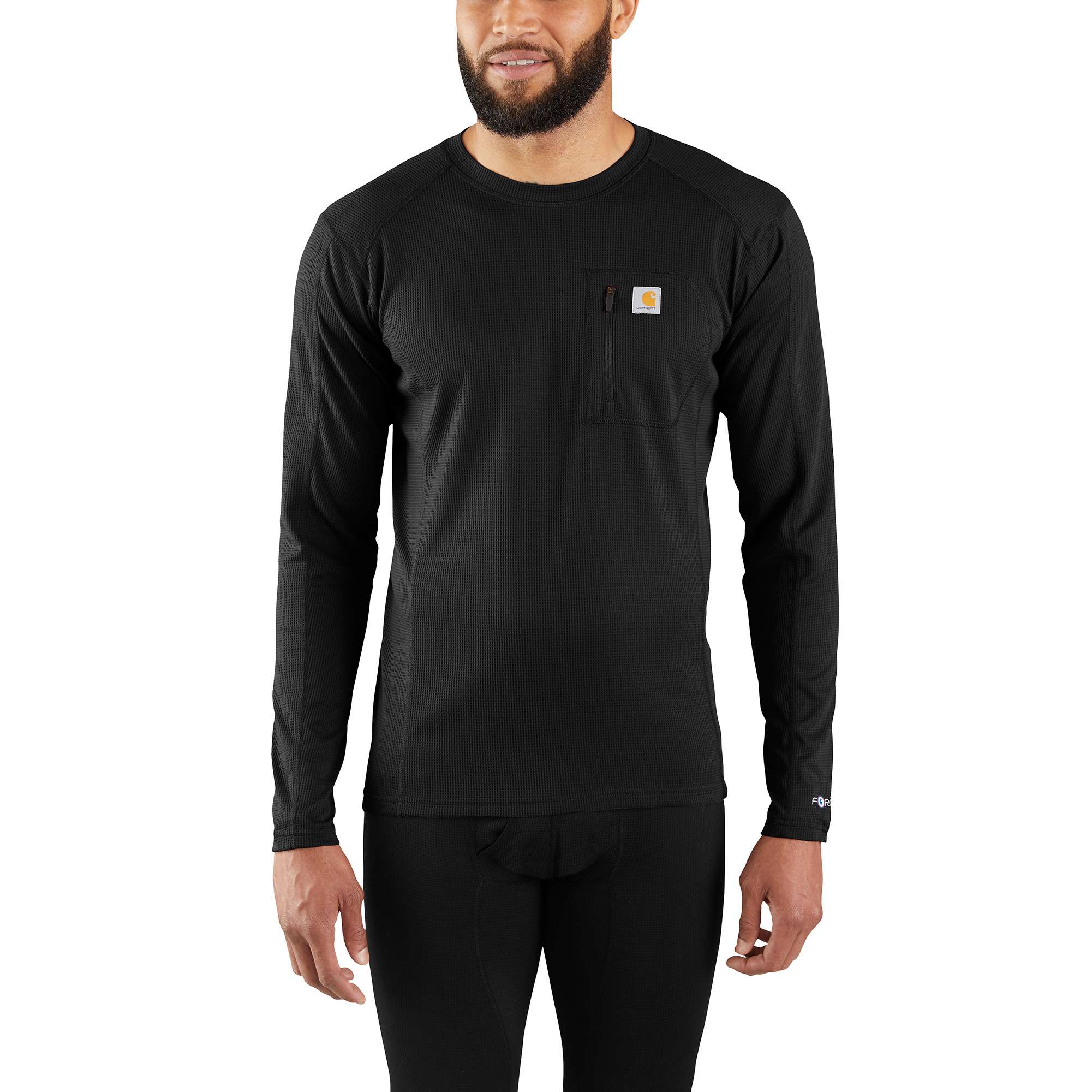Carhartt Force Midweight Micro-Grid Base Layer Crewneck Pocket Top - Carhartt Outlet