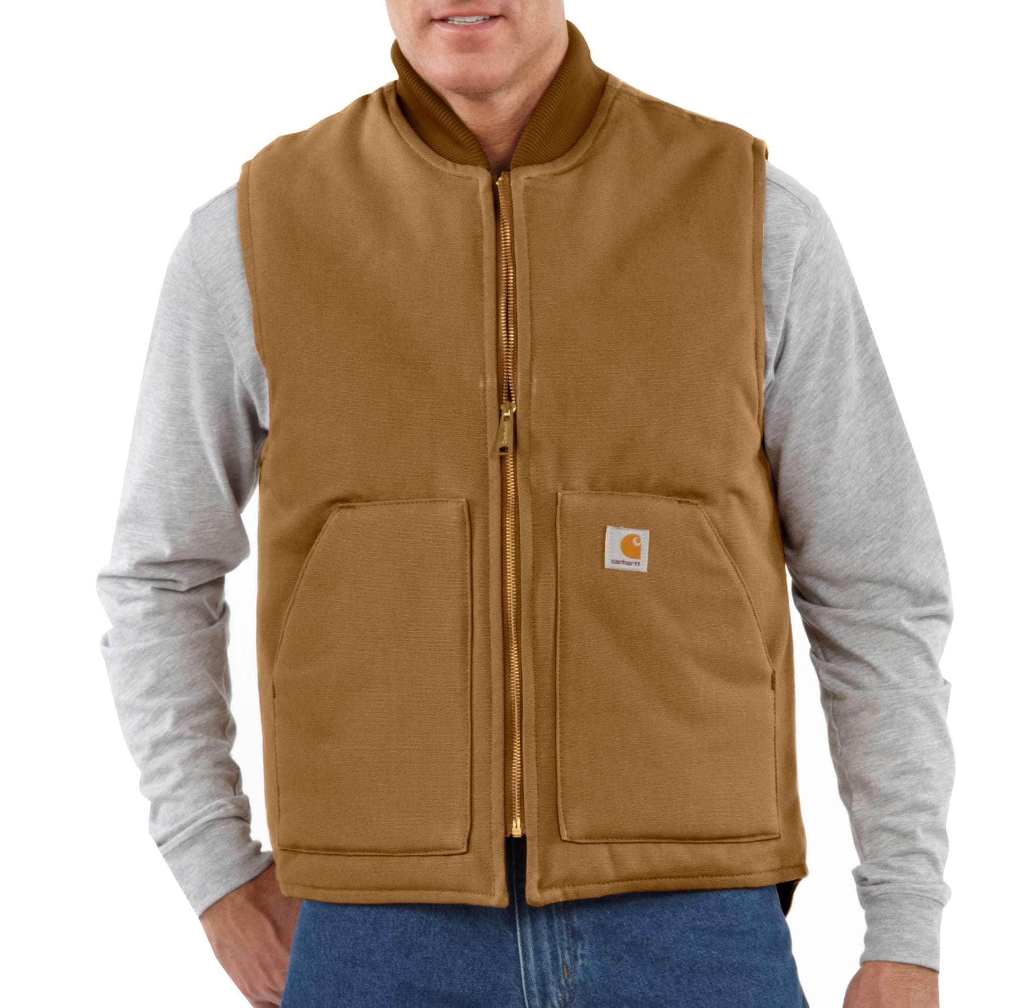 Relaxed Fit Firm Duck Insulated Rib Collar Vest - Carhartt Outlet