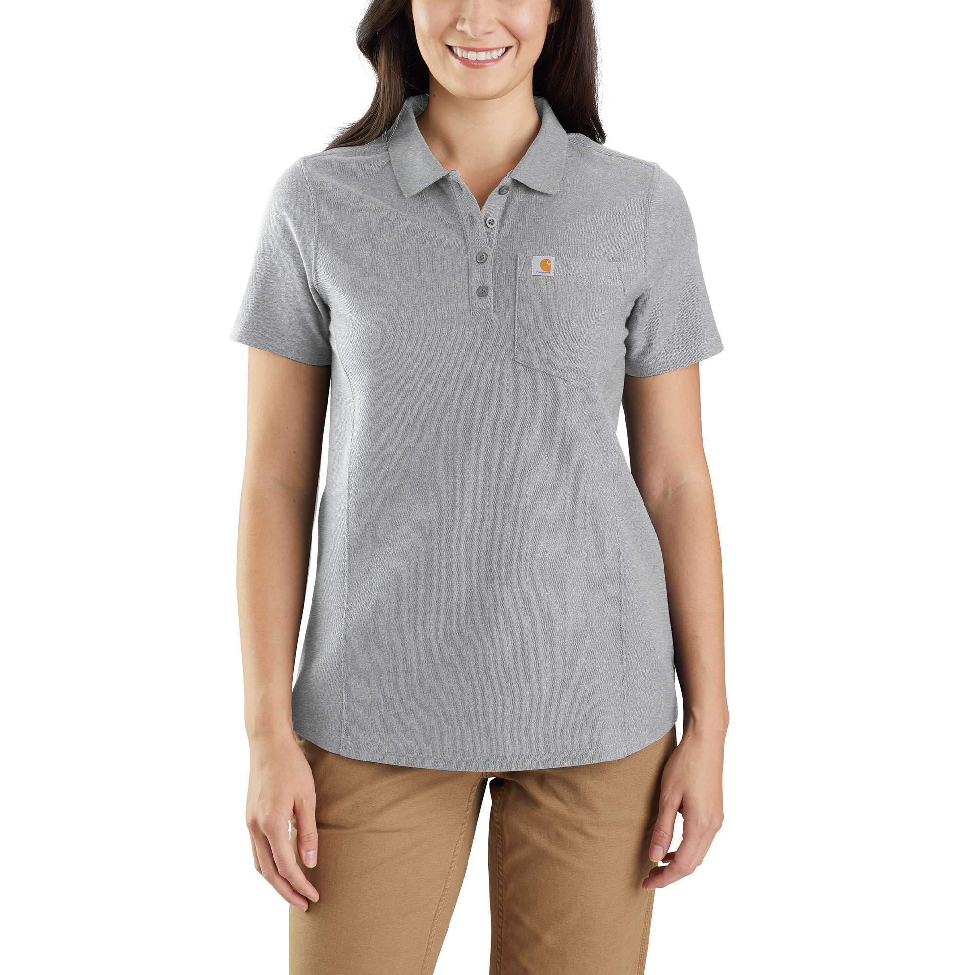 Women's Relaxed Fit Midweight Short-Sleeve Pocket Polo - Carhartt Outlet