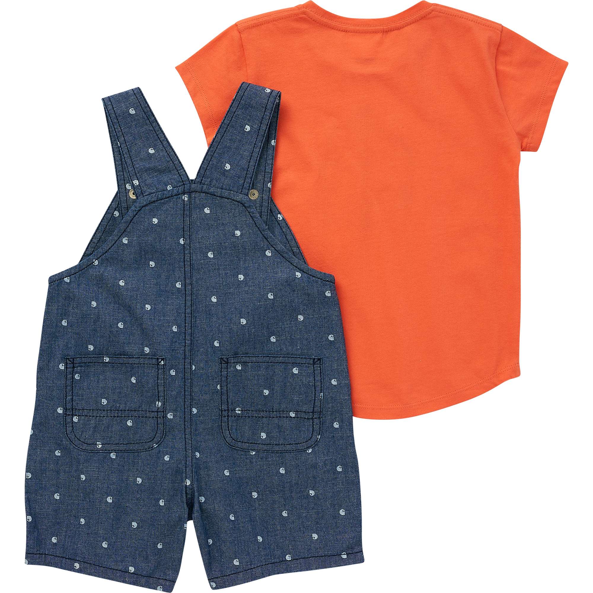 Girls' Short Sleeve Tee Chambray Shortall Set (Toddler) - Carhartt Outlet