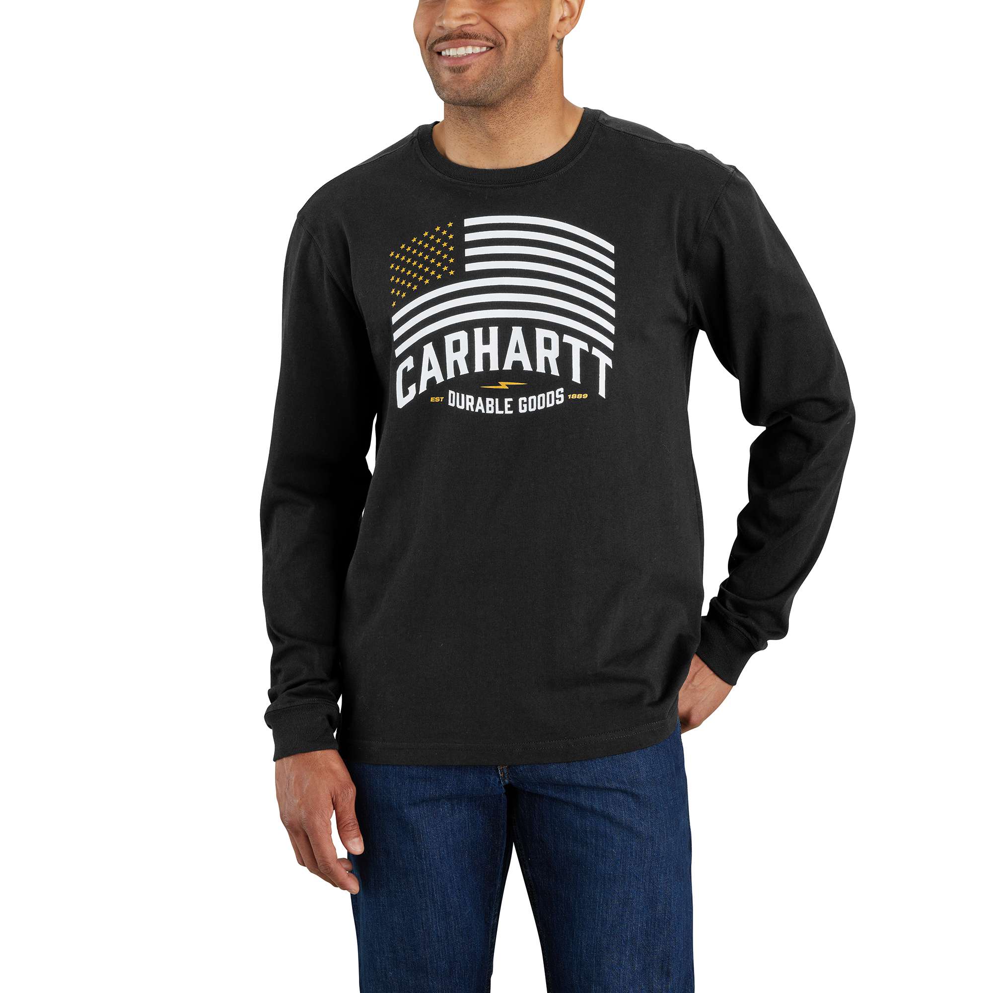 Relaxed Fit Midweight Long-Sleeve Flag Graphic T-Shirt - Carhartt Outlet