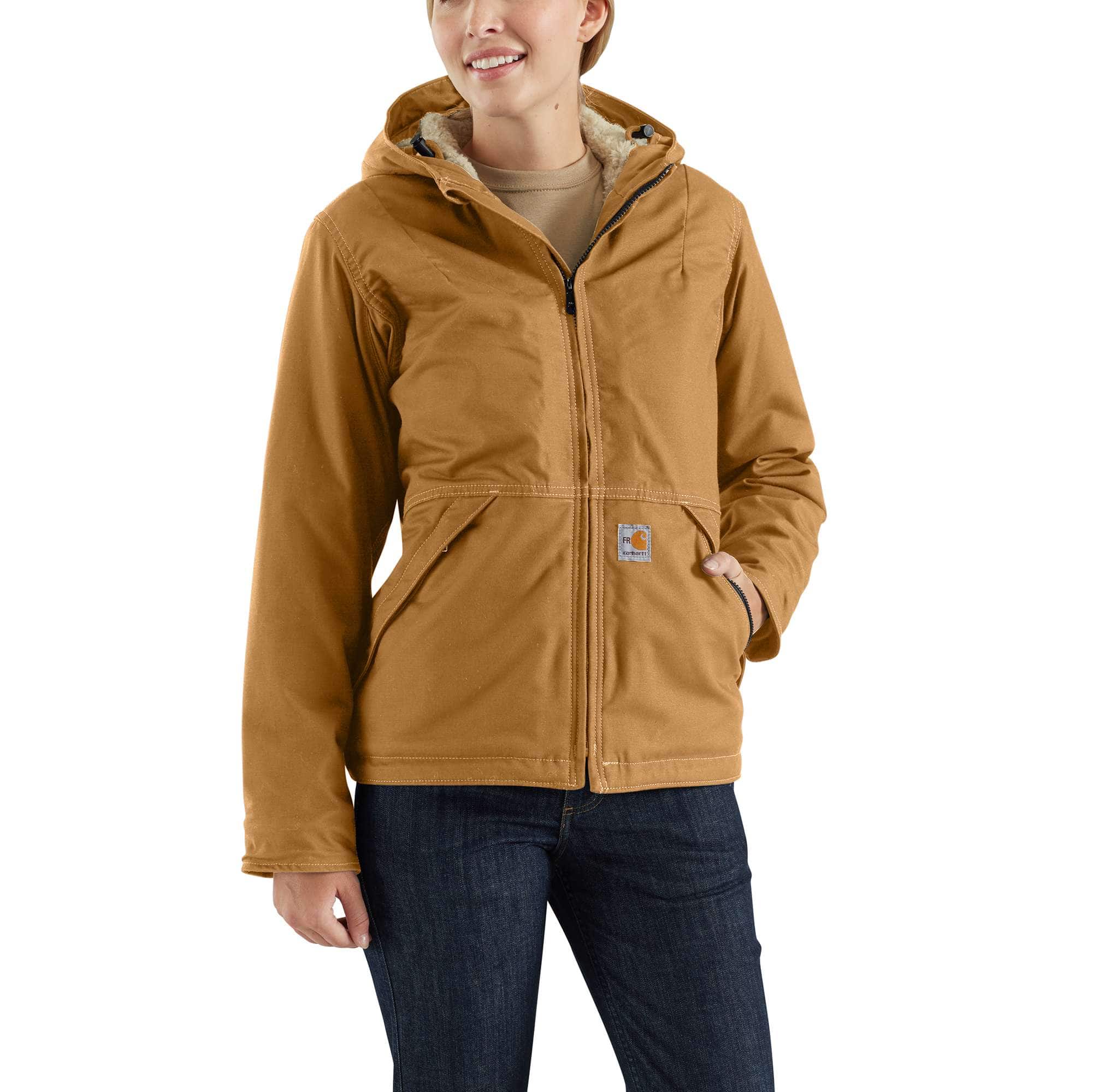 Women's Flame-Resistant Full Swing Quick Duck Jacket/Sherpa-Lined - 3 Warmest Rating - Carhartt Outlet