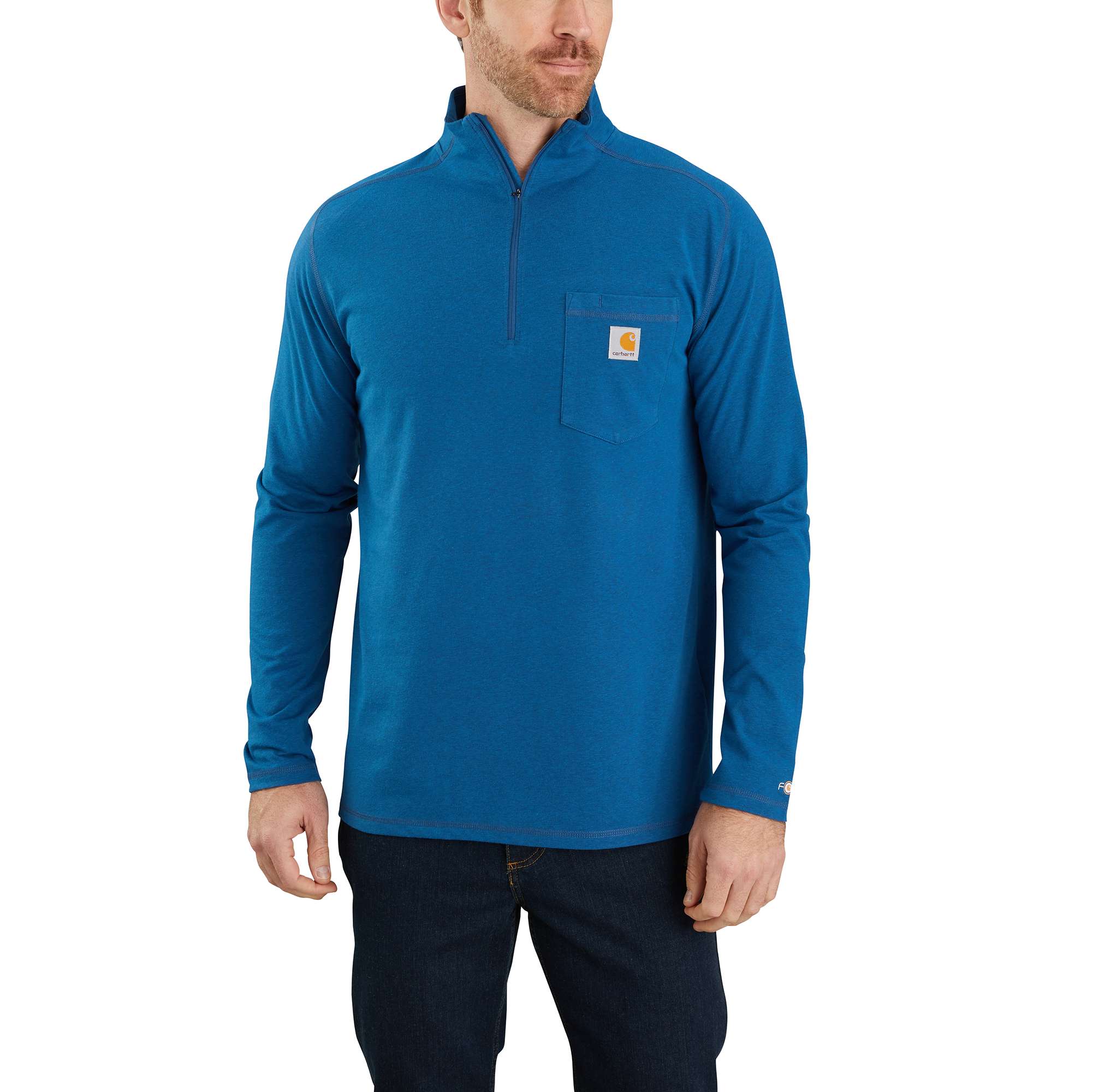 Carhartt Force Relaxed Fit Midweight Long-Sleeve Quarter-Zip Mock-Neck T-Shirt - Carhartt Outlet
