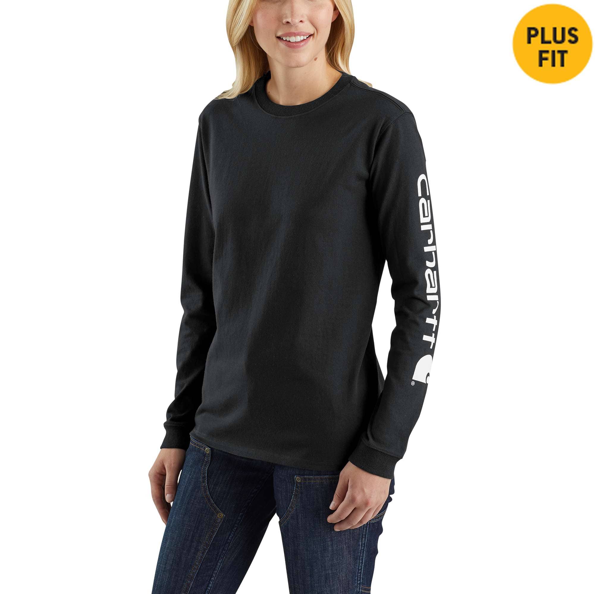 Women's Loose Fit Heavyweight Long-Sleeve Logo Sleeve Graphic T-Shirt - Carhartt Outlet