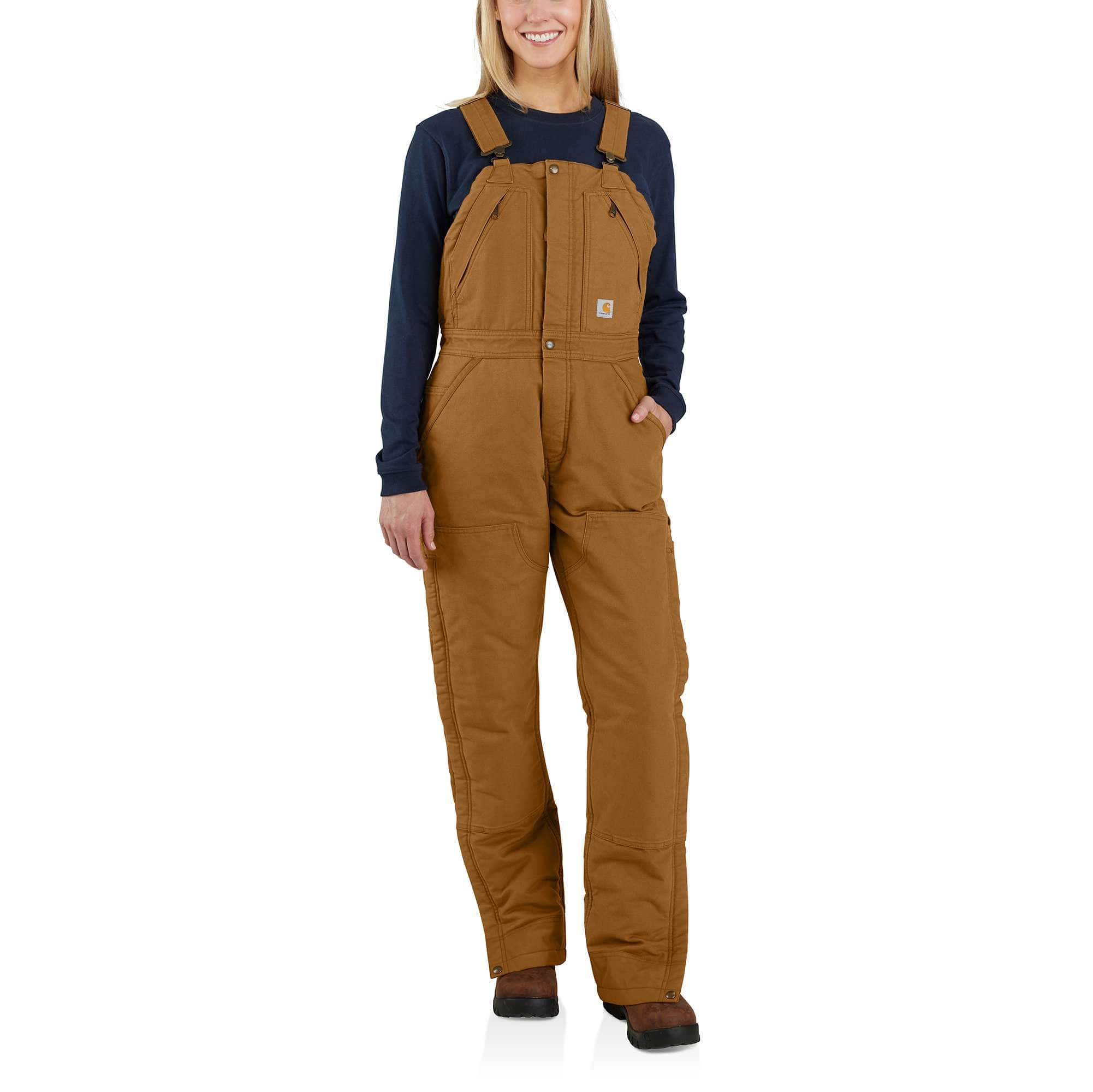 Women's Loose Fit Washed Duck Insulated Biberall - 3 Warmest Rating - Carhartt Outlet