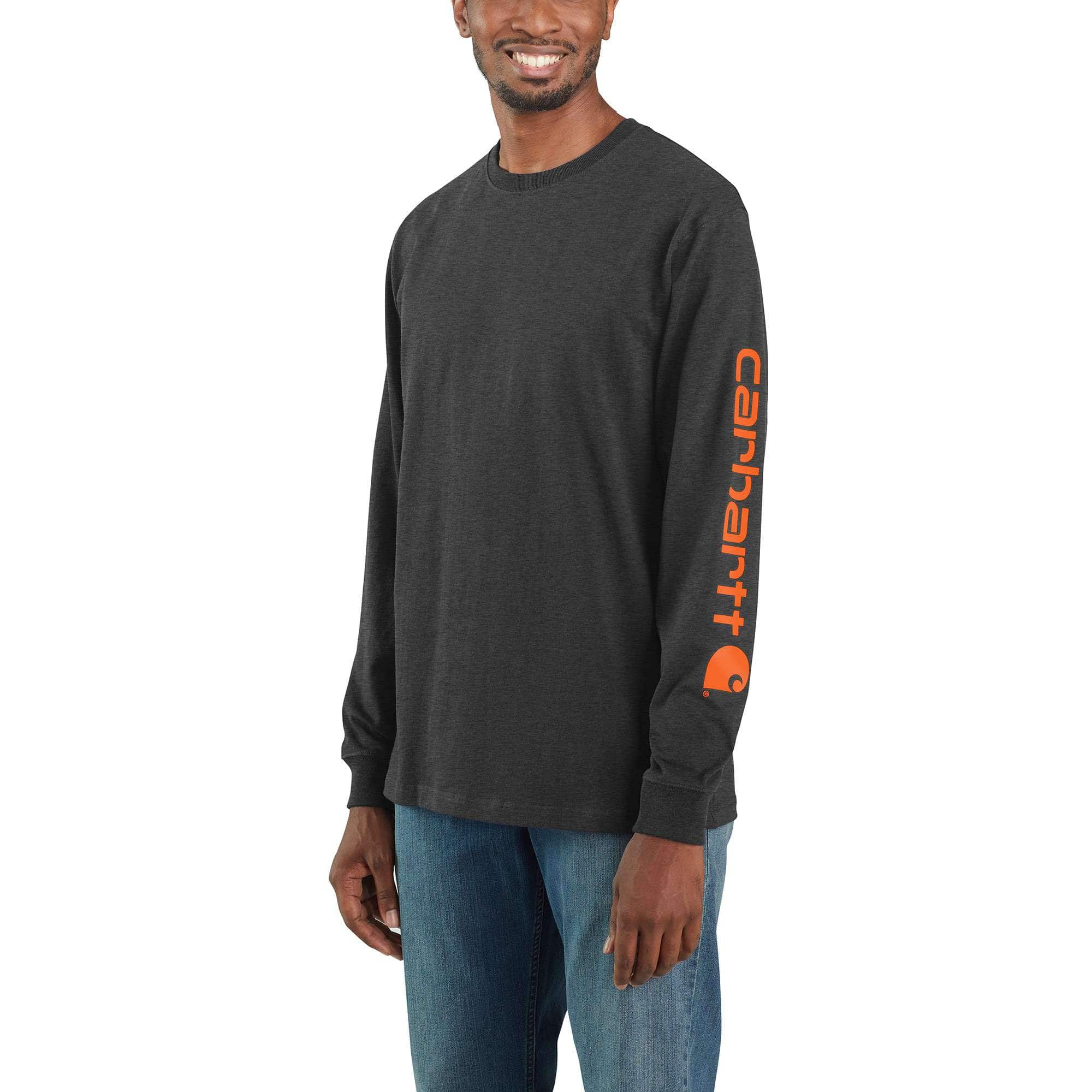 Loose Fit Heavyweight Long-Sleeve Logo Sleeve Graphic T-Shirt - Carhartt Outlet
