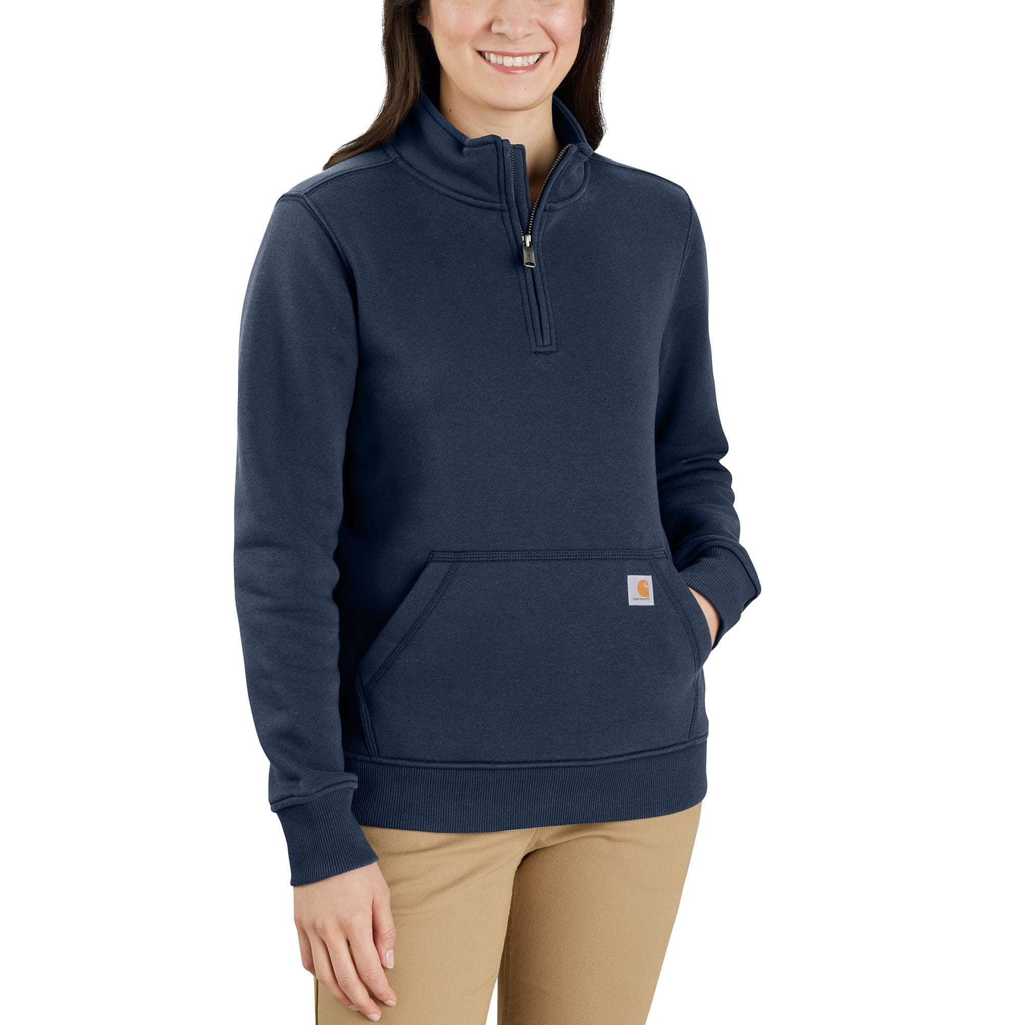 Women's Relaxed Fit Midweight Quarter-Zip Mock-Neck Sweatshirt - Carhartt Outlet