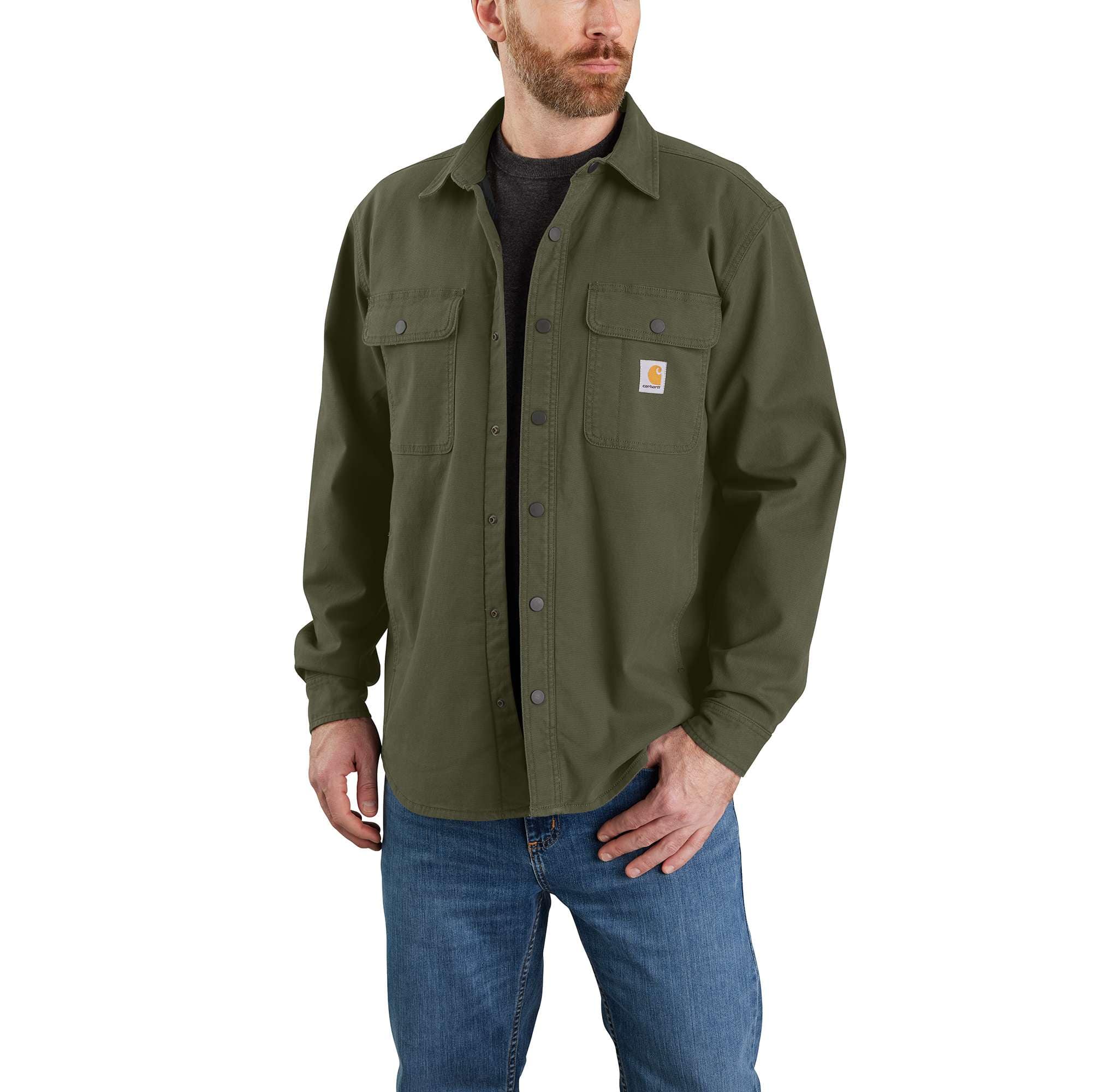 Rugged Flex Relaxed Fit Canvas Fleece-Lined Shirt Jac - Carhartt Outlet