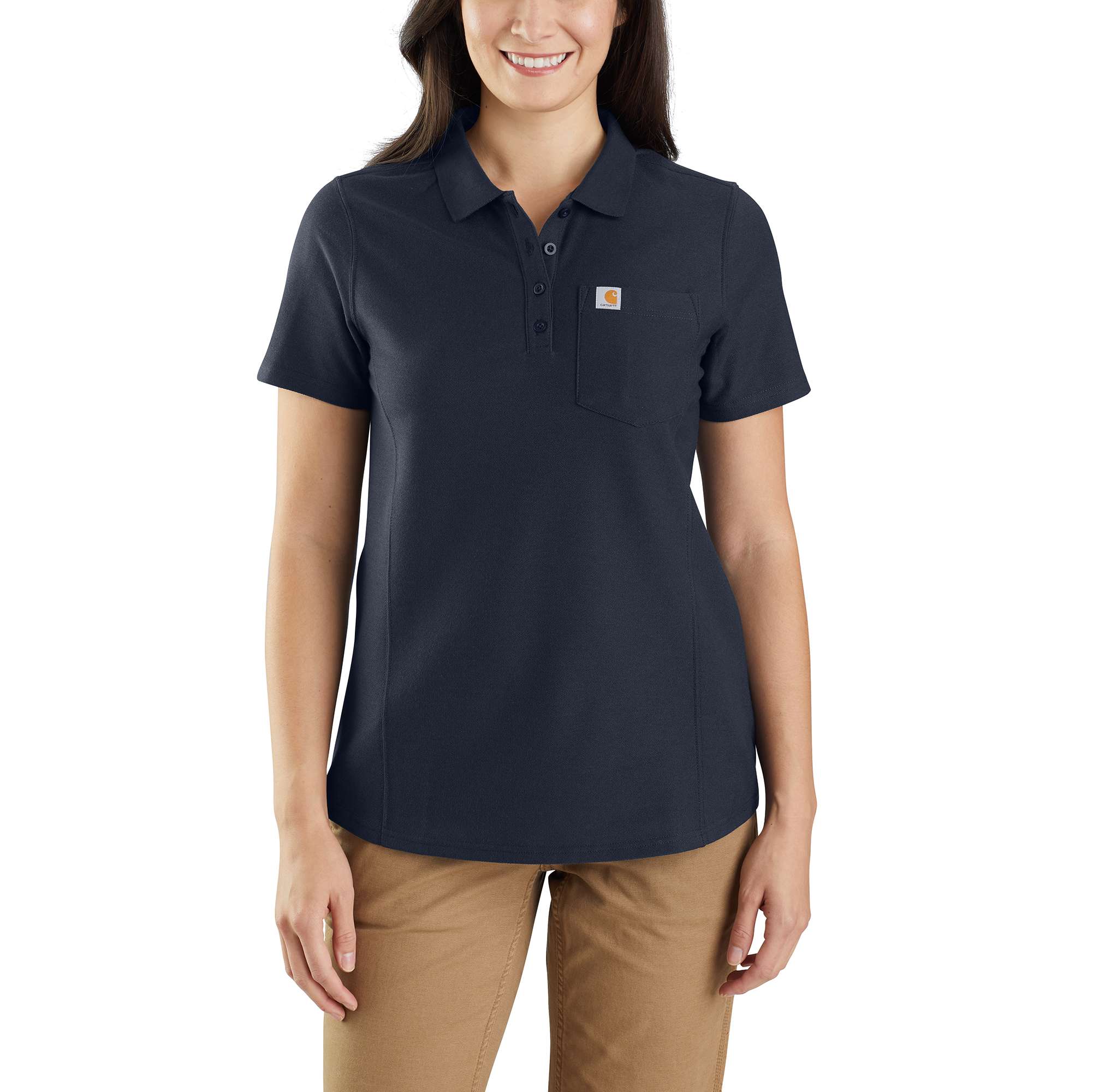 Women's Relaxed Fit Midweight Short-Sleeve Pocket Polo - Carhartt Outlet