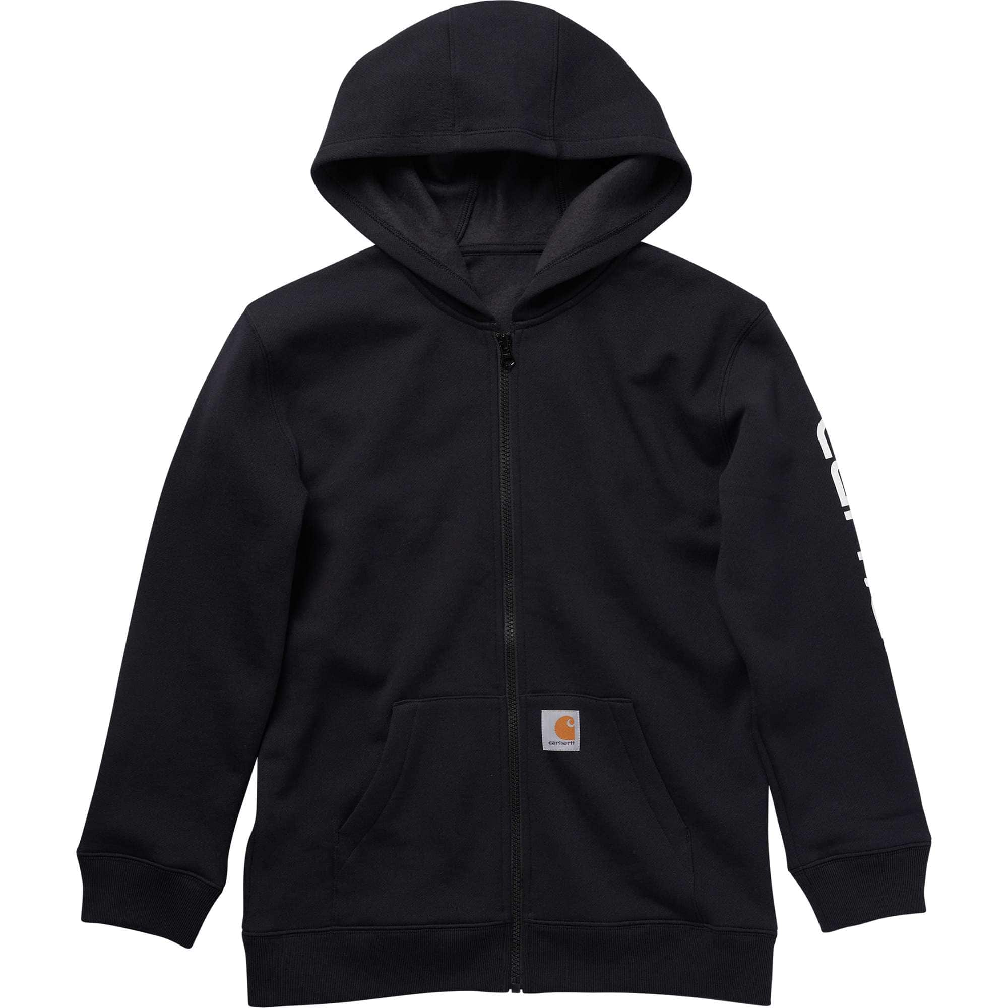 Boys' Hooded Full Zip Sleeve Logo Sweatshirt - Carhartt Outlet