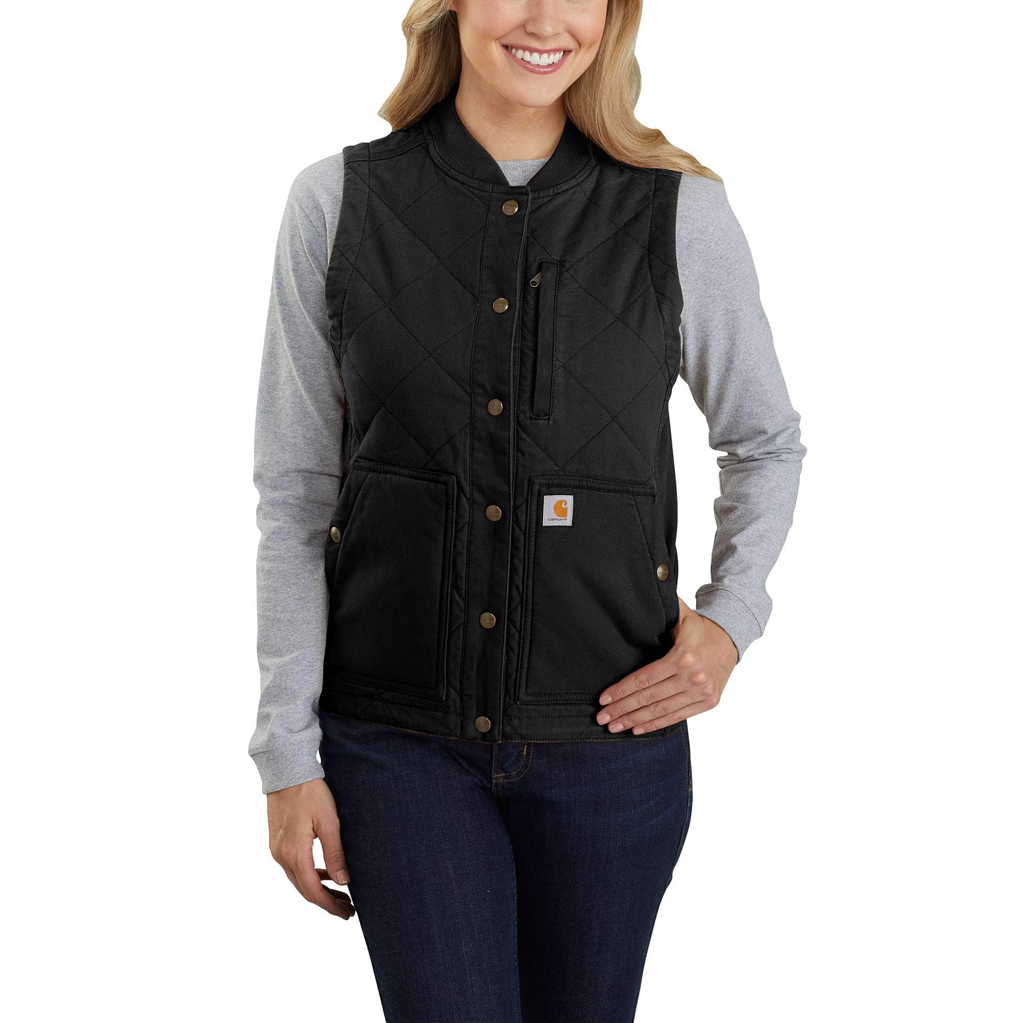 Women's Rugged Flex Relaxed Fit Canvas Insulated Rib Collar Vest - Carhartt Outlet