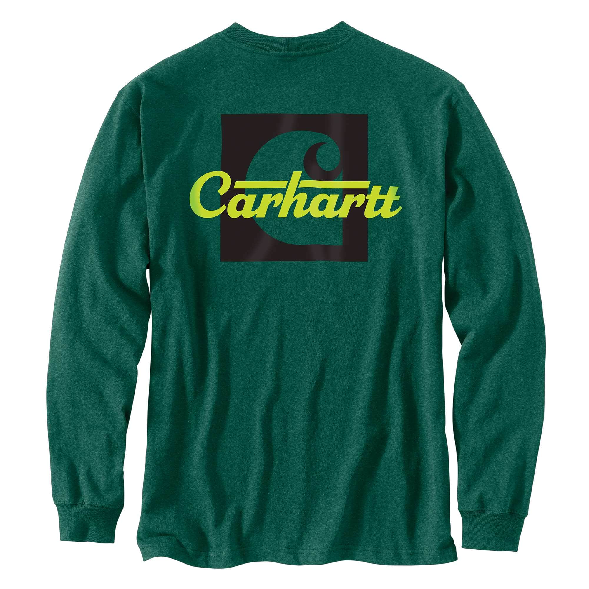 Loose Fit Heavyweight Long-Sleeve Pocket Script Graphic T-Shirt - Carhartt Outlet