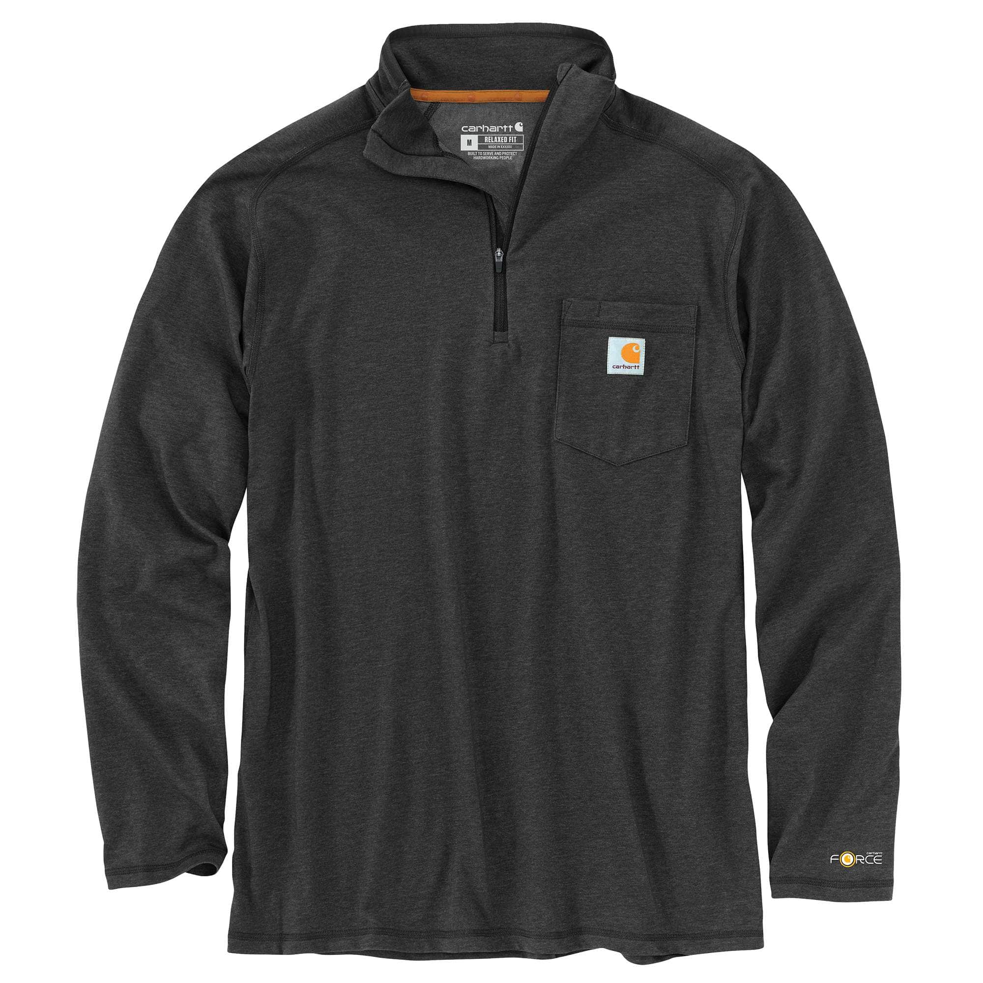 Carhartt Force Relaxed Fit Midweight Long-Sleeve Quarter-Zip Mock-Neck T-Shirt - Carhartt Outlet