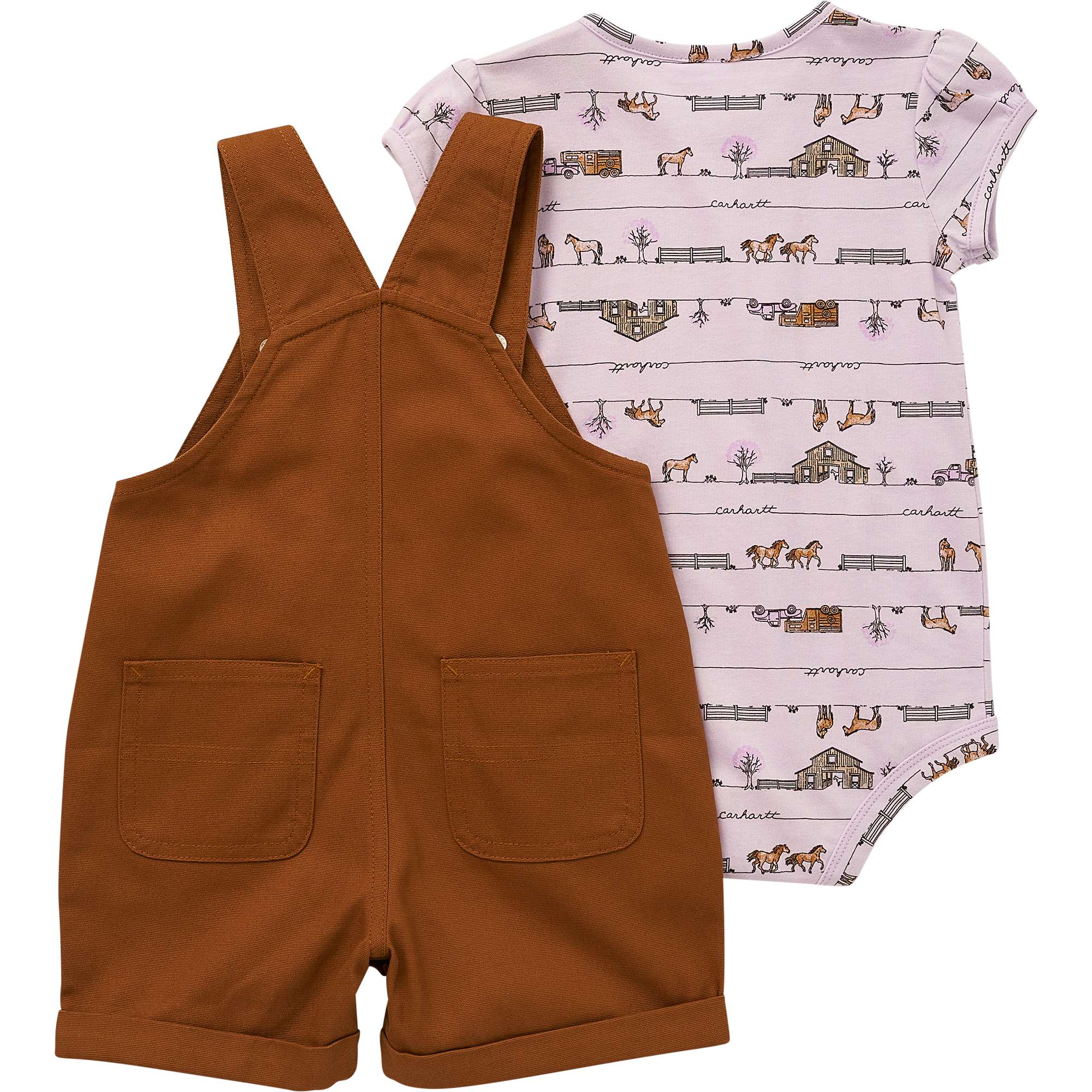 Girls' Short Sleeve Horse Bodysuit Shortall Set (Infant) - Carhartt Outlet