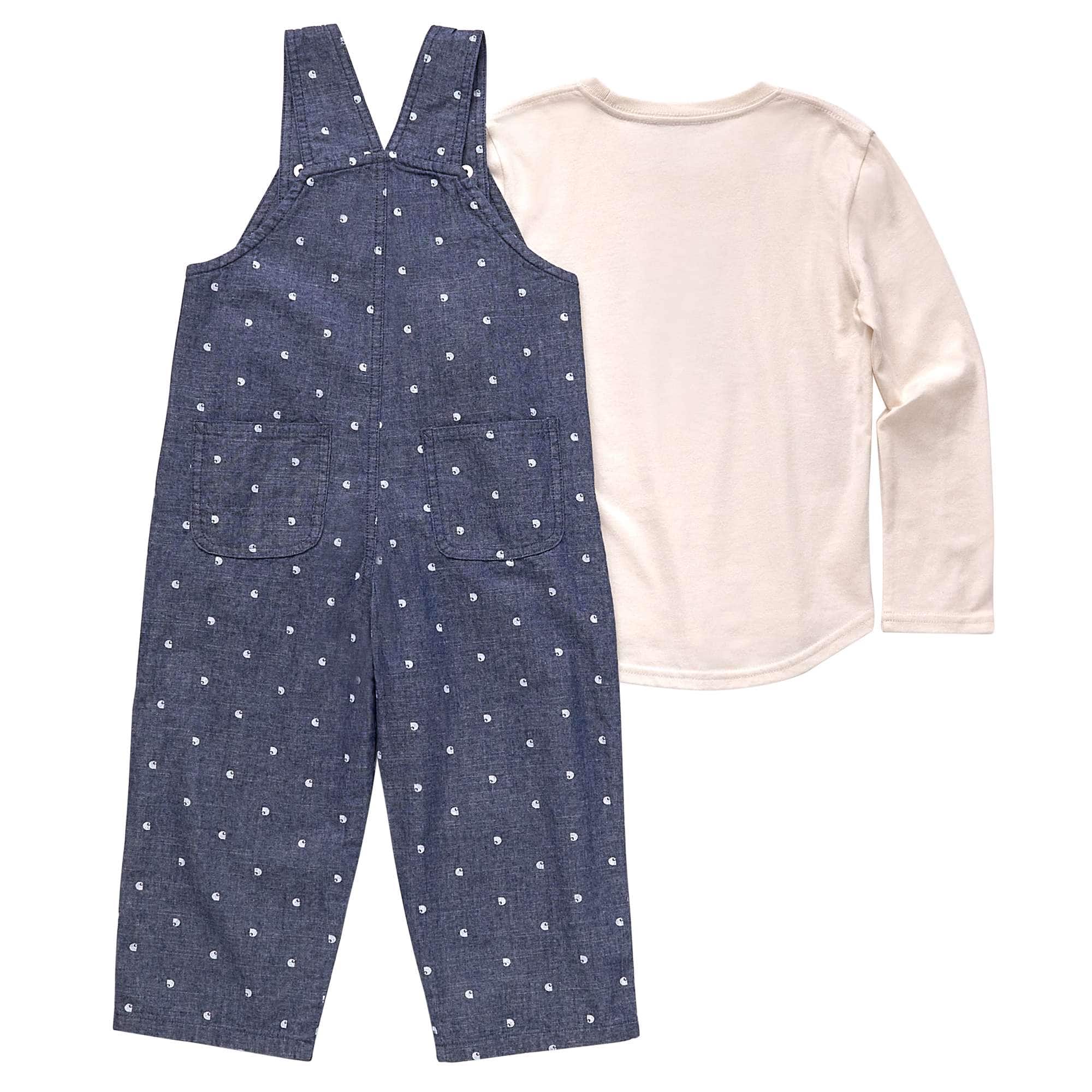 Girls' Long-Sleeve T-Shirt and Print Chambray Overalls Set (Toddler) - Carhartt Outlet