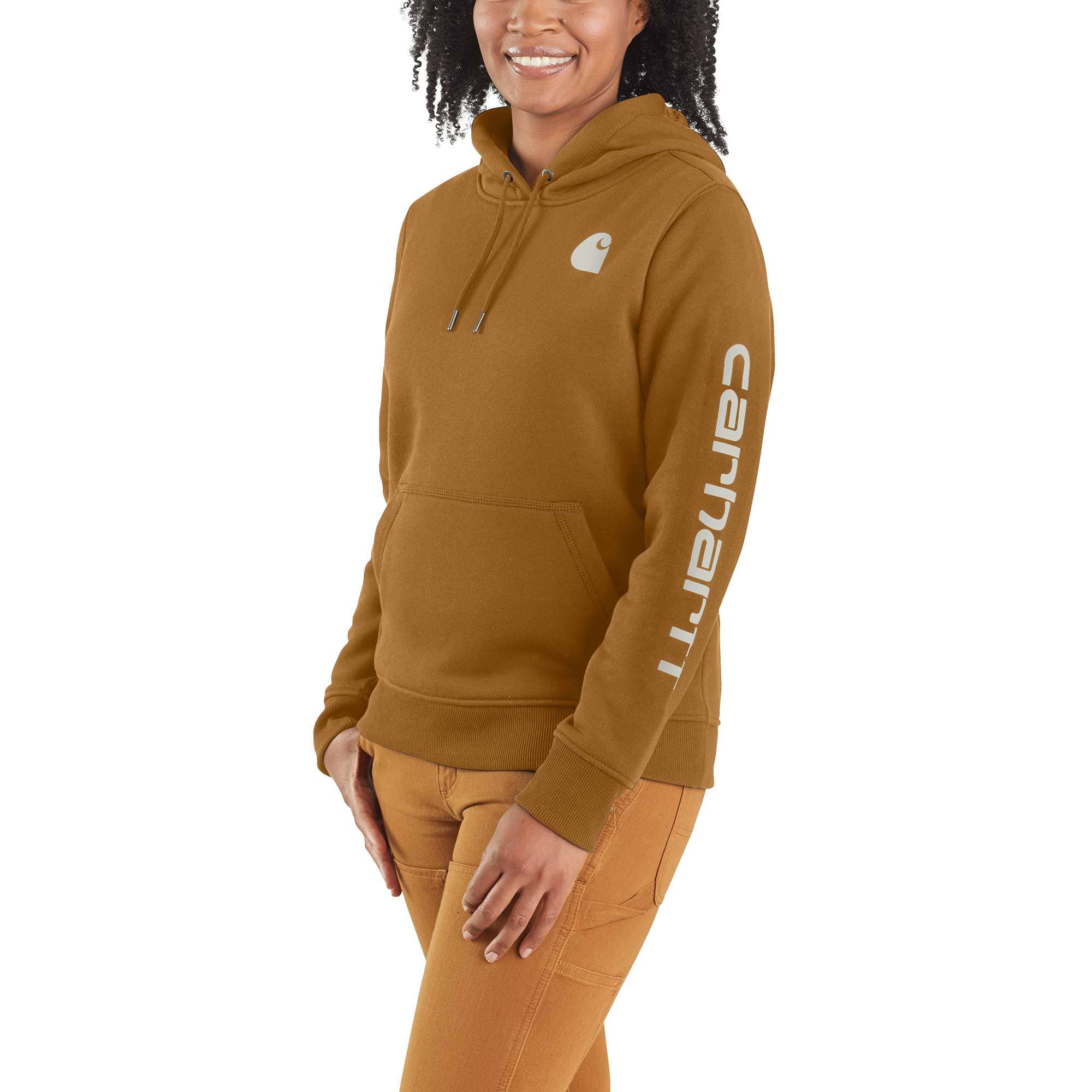 Women's Relaxed Fit Midweight Logo Sleeve Graphic Hoodie - Carhartt Outlet