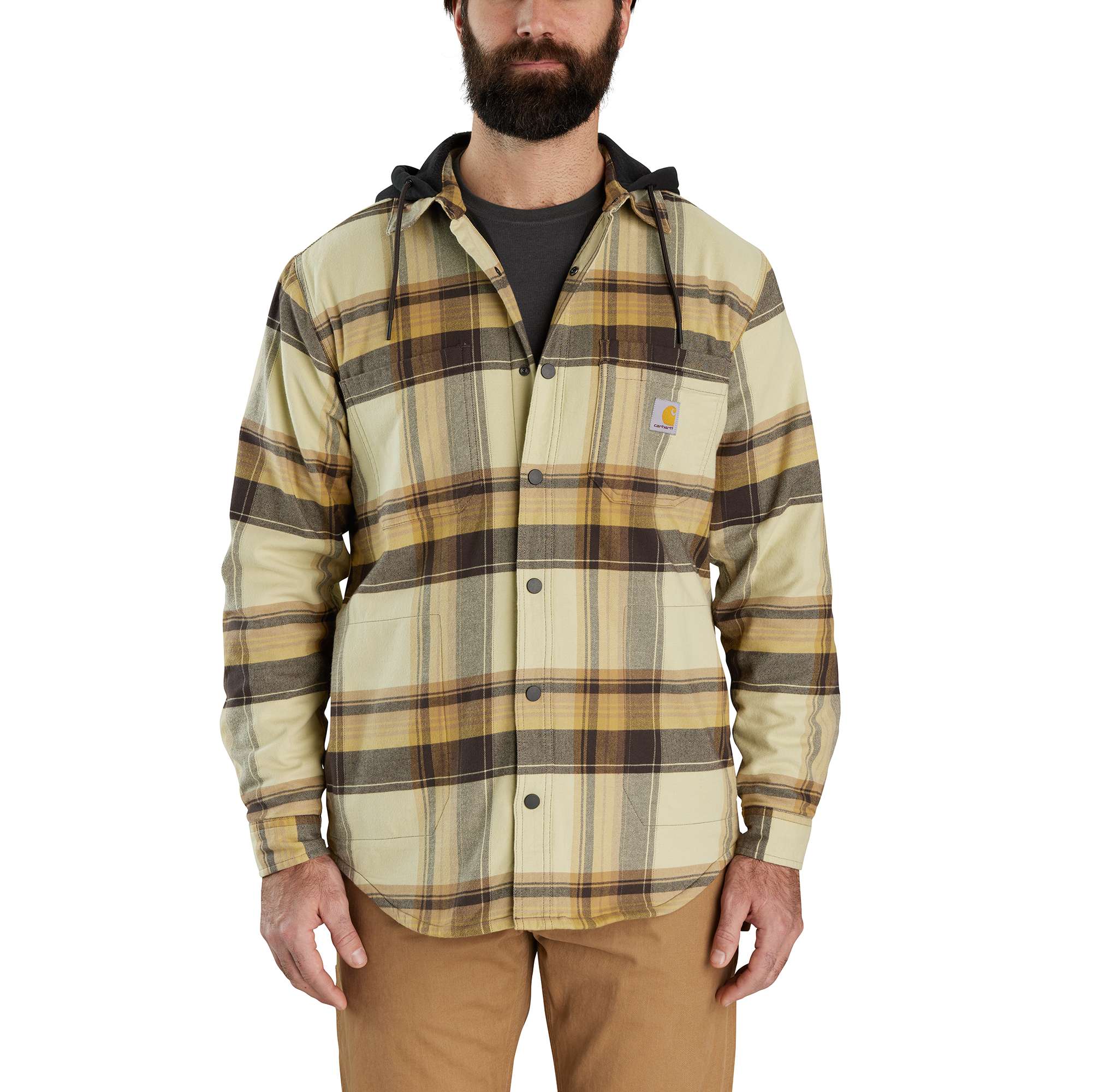 Rugged Flex Relaxed Fit Flannel Fleece Lined Hooded Shirt Jac - Carhartt Outlet