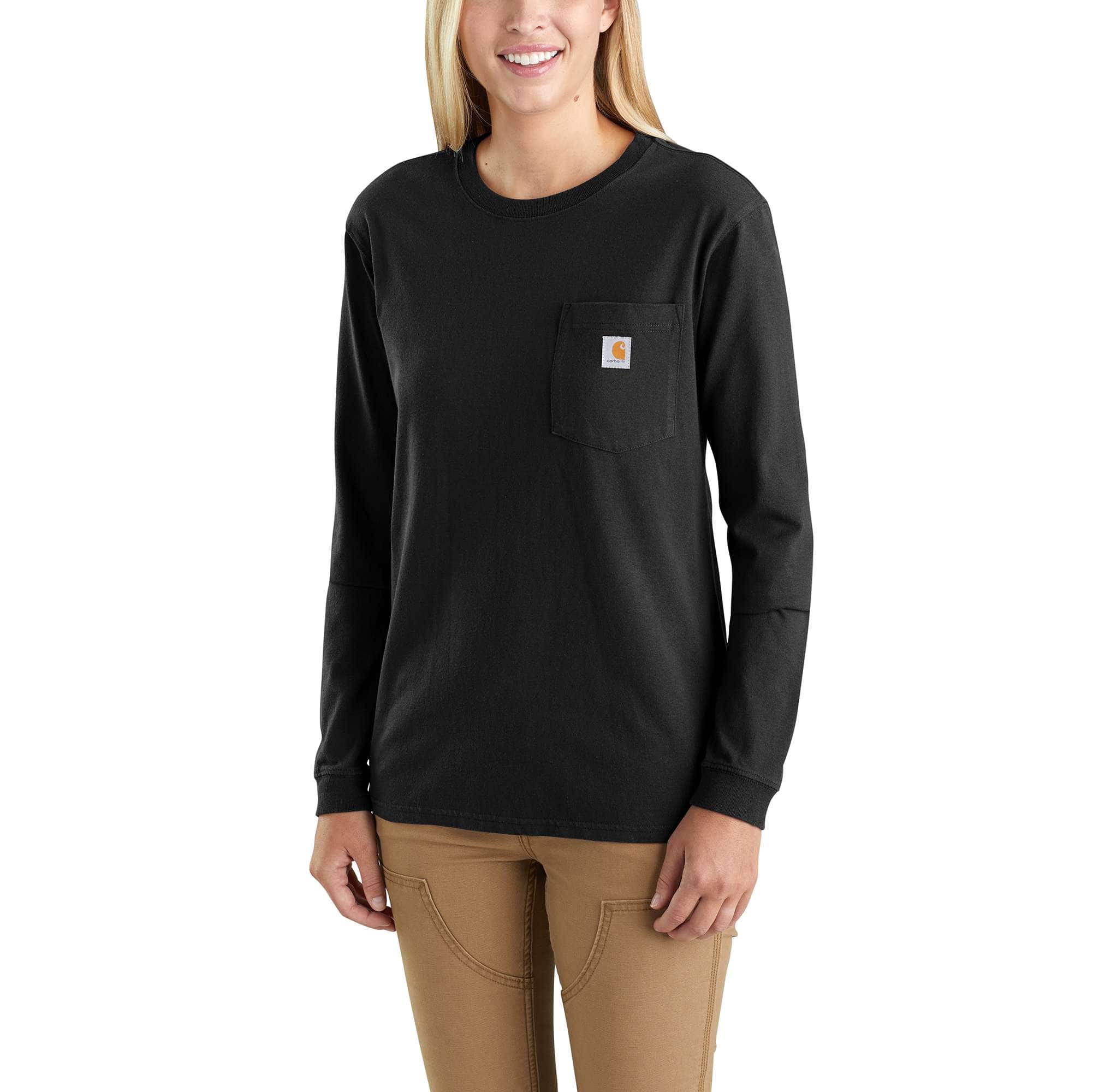 Women's Loose Fit Heavyweight Long-Sleeve Pocket T-Shirt - Carhartt Outlet