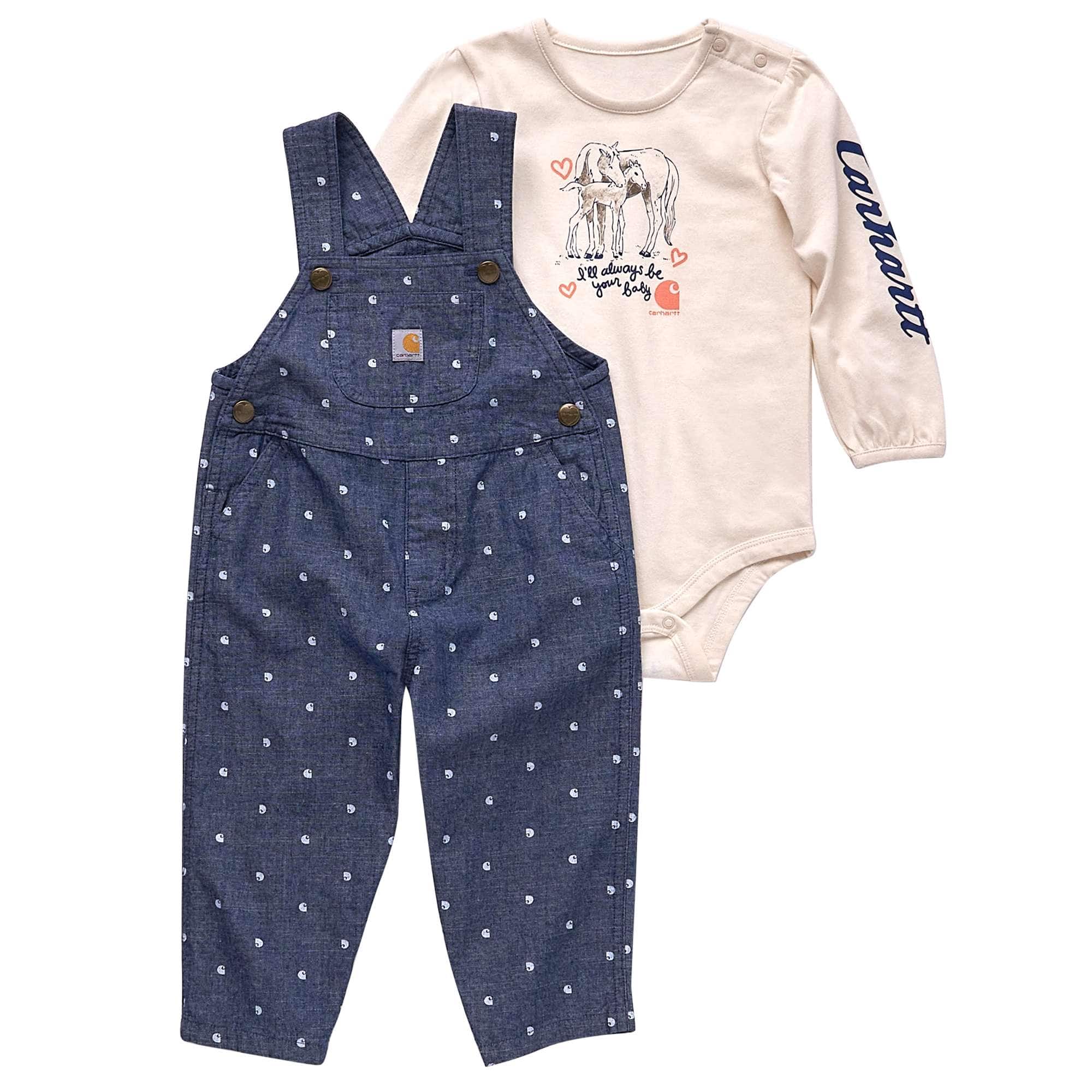 Girls' Long-Sleeve Bodysuit and Chambray Overalls Set (Infant) - Carhartt Outlet