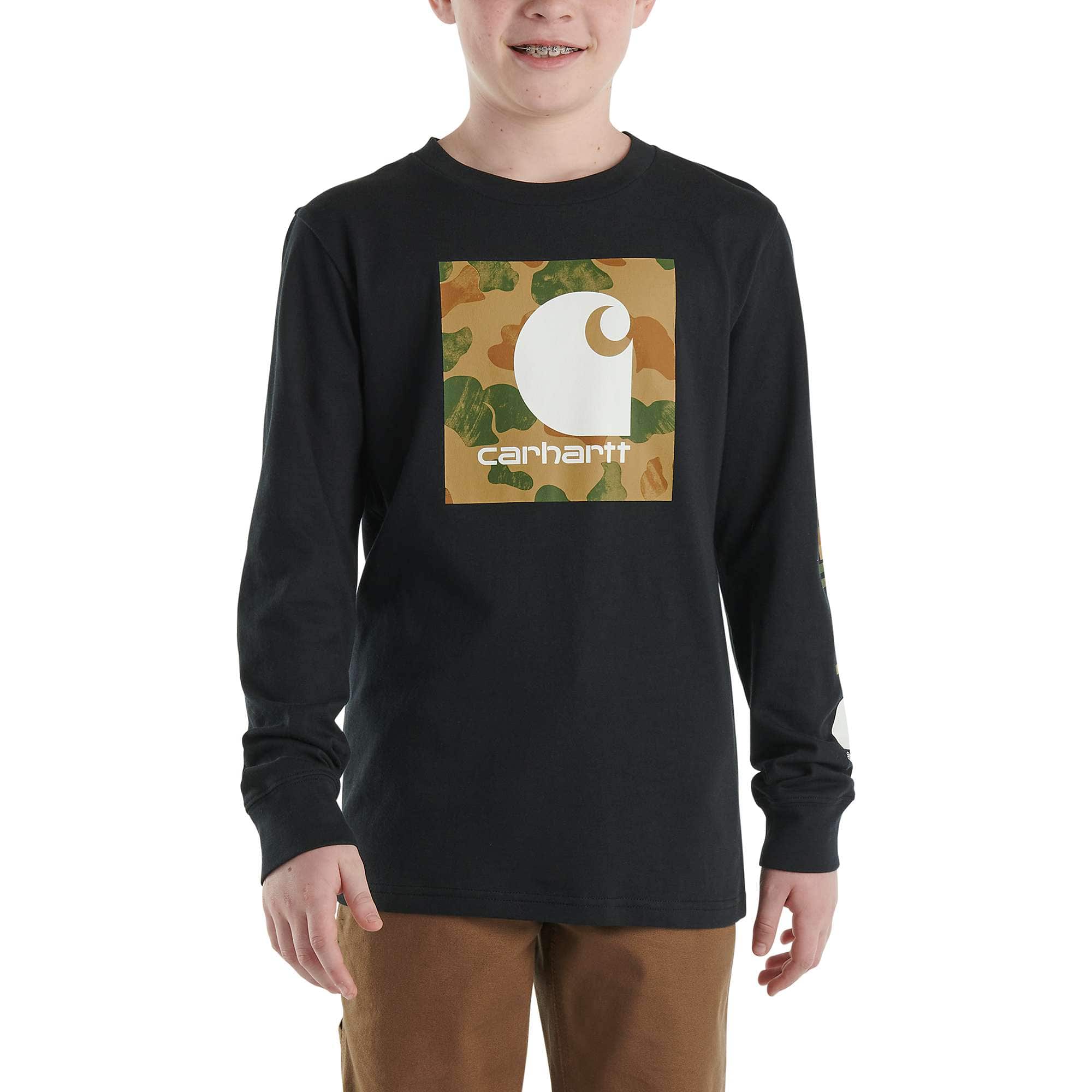 Boys' Long-Sleeve Camo Graphic T-Shirt - Carhartt Outlet