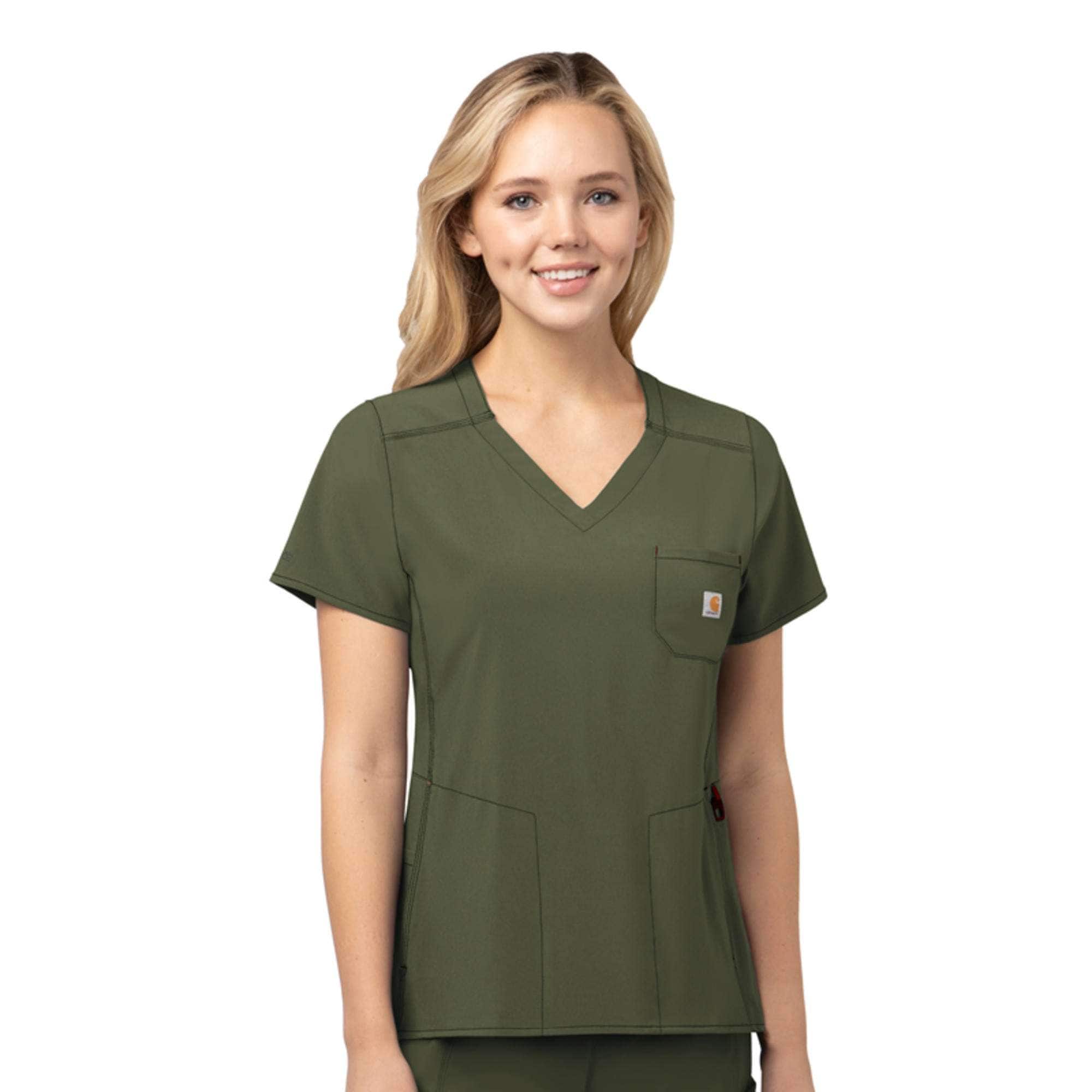 Women's Force Cross-Flex Chest Pocket Scrub Top - Carhartt Outlet