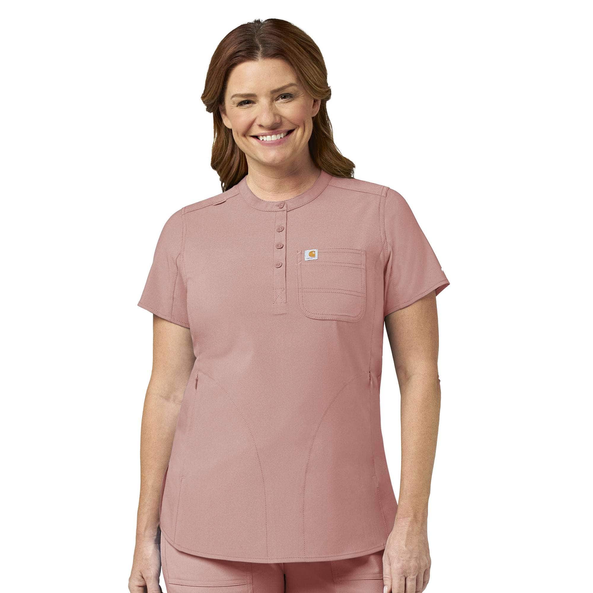 Women's Force Cross-Flex Henley Tunic Scrub Top - Carhartt Outlet