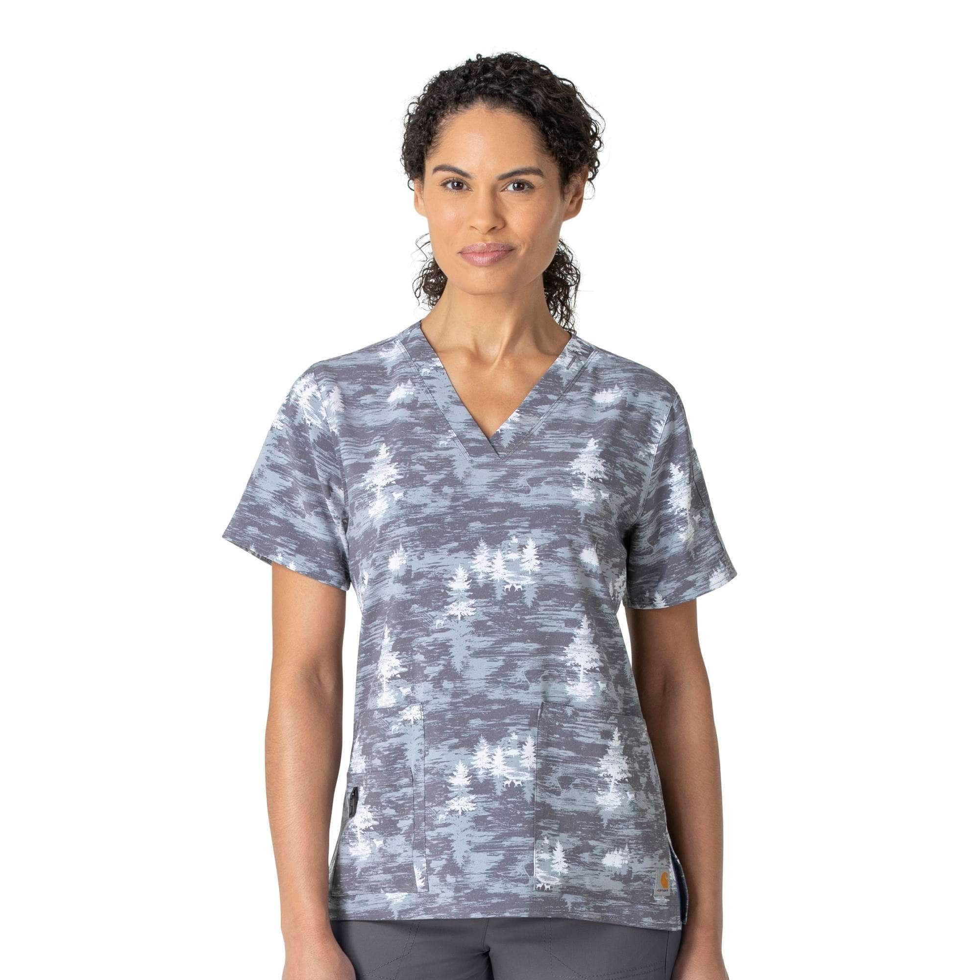 Women's Carhartt Force Cross-Flex V-Neck Print Top - Carhartt Outlet