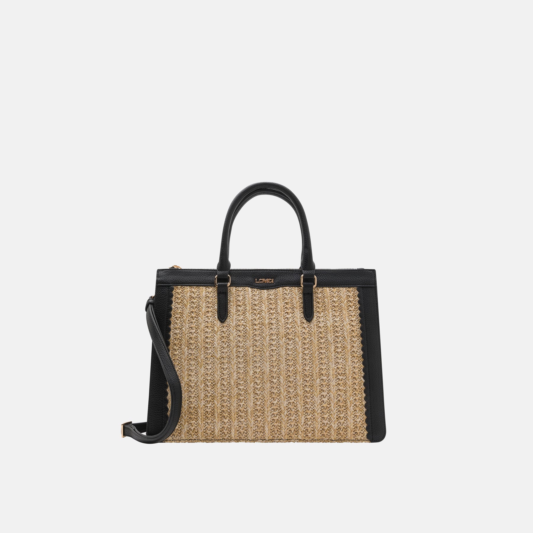 Oneka Henkeltasche beige schwarz