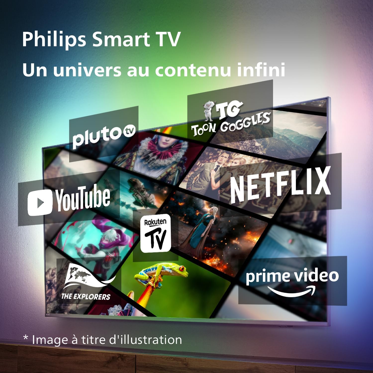 Philips 43PUS7609 Smart TV LED 4K - Écran 43 Pouces avec Plate-Forme Pixel Precise Ultra HD Titan OS et Son Dolby Atmos, Fonctionne avec Alexa et l’Assistant Vocal Google - Gris Anthracite