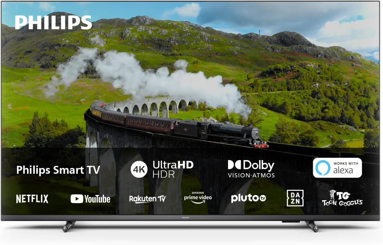 Philips 43PUS7609 Smart TV LED 4K - Écran 43 Pouces avec Plate-Forme Pixel Precise Ultra HD Titan OS et Son Dolby Atmos, Fonctionne avec Alexa et l’Assistant Vocal Google - Gris Anthracite