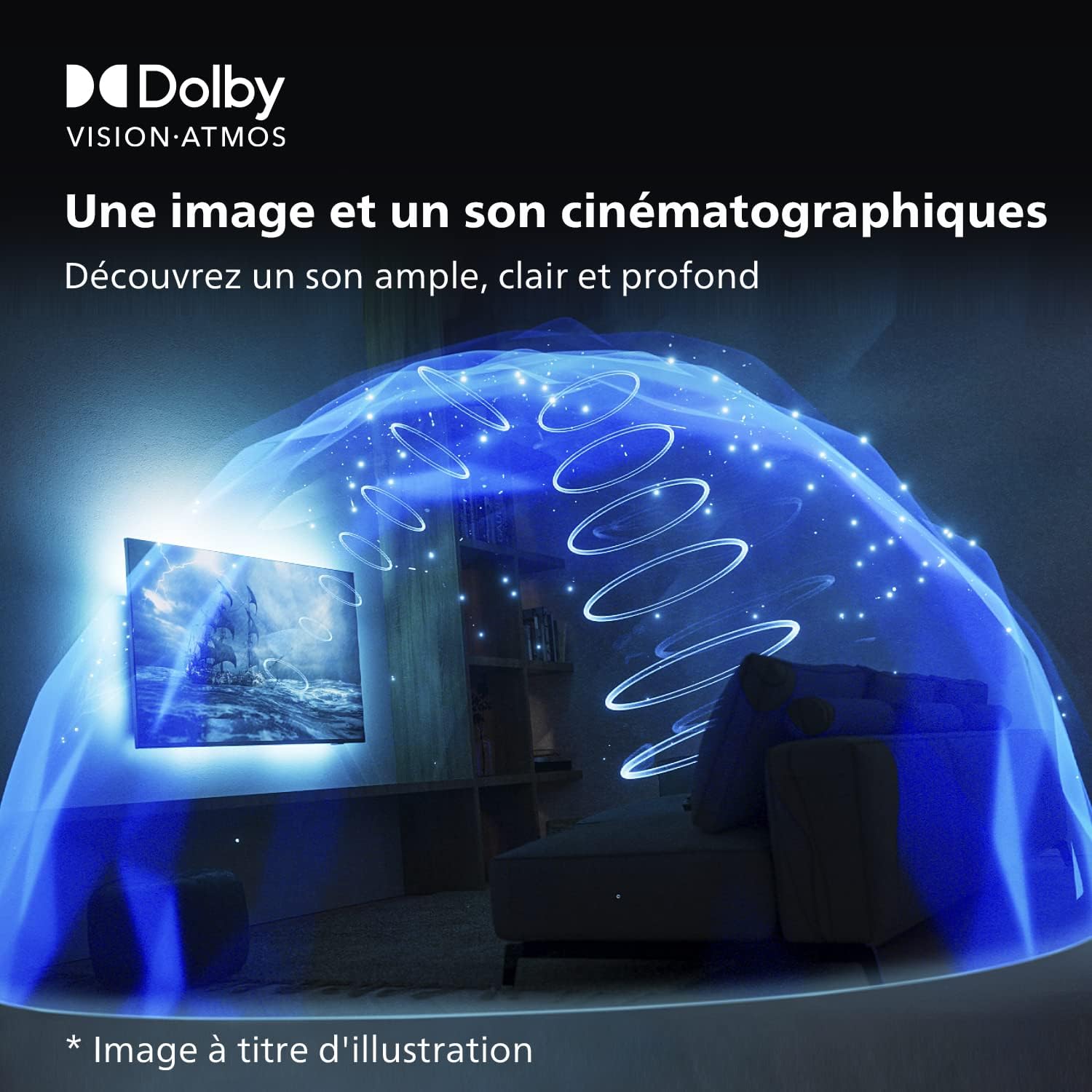 Philips 43PUS7609 Smart TV LED 4K - Écran 43 Pouces avec Plate-Forme Pixel Precise Ultra HD Titan OS et Son Dolby Atmos, Fonctionne avec Alexa et l’Assistant Vocal Google - Gris Anthracite