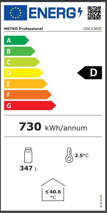 METRO Professional Réfrigérateur à Boissons GSC2360B, Acier/Verre, 62 x 63.6 x 175.3 cm, 347 L, avec Serrure, Noir