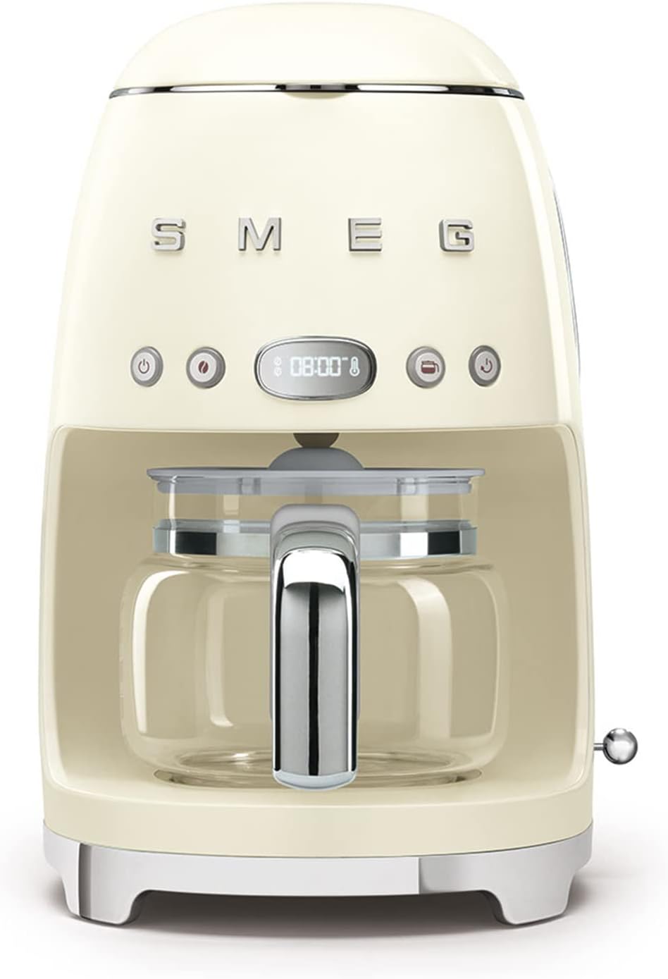Smeg, Machine à Café Filtre DCF02PBEU, Fonction Arôme et Autostart, Carafe en Verre Jusqu'à 12 Tasses, 2 Niveaux d'Intensité, Mode Maintien au Chaud, 1050 W, Bleu Clair Pastel