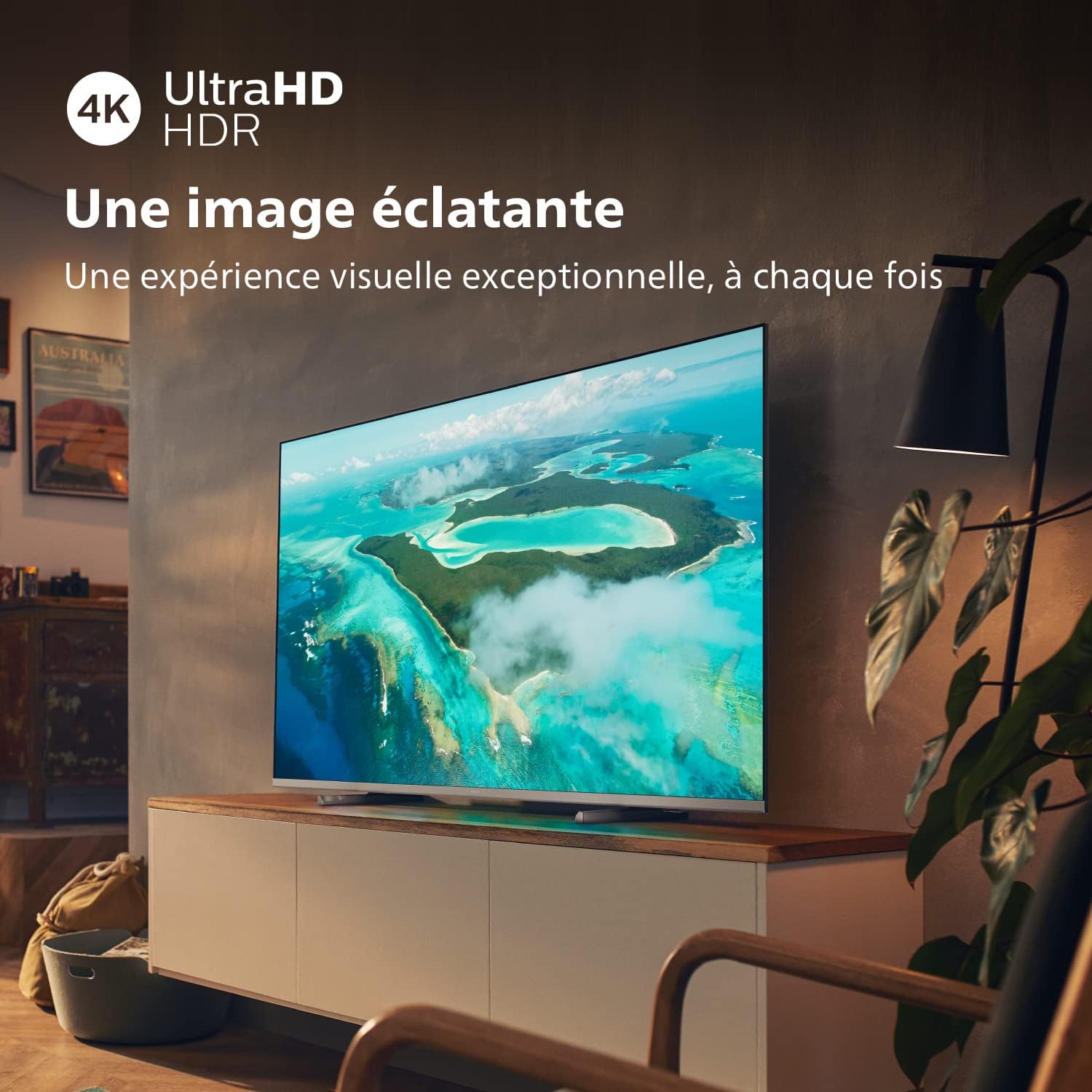 Philips 43PUS7609 Smart TV LED 4K - Écran 43 Pouces avec Plate-Forme Pixel Precise Ultra HD Titan OS et Son Dolby Atmos, Fonctionne avec Alexa et l’Assistant Vocal Google - Gris Anthracite