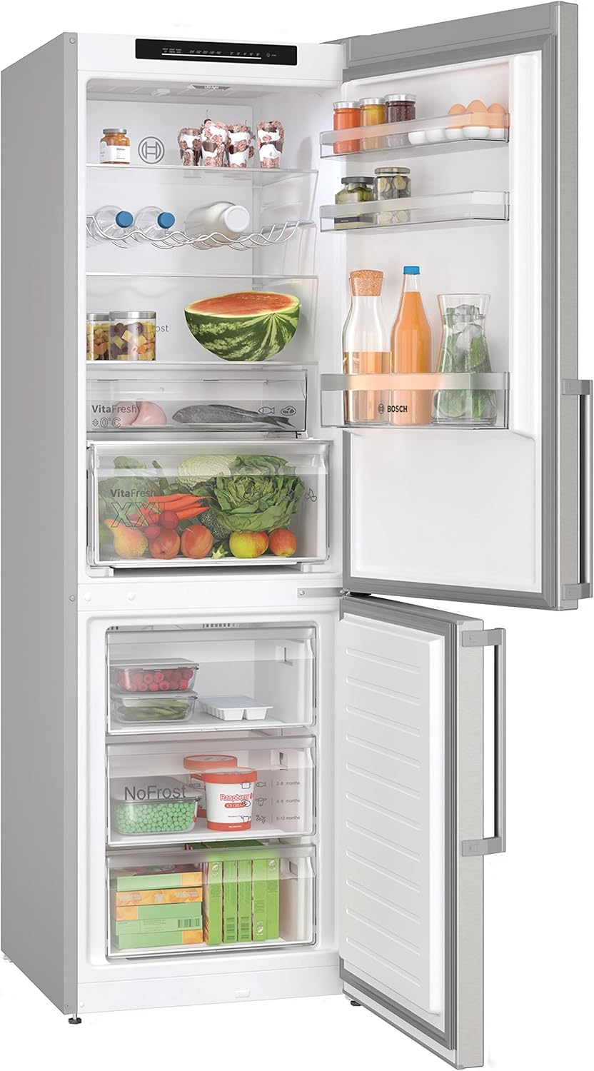 Bosch KGN39AIAT, Série 6, Réfrigérateur combiné pose-libre, 363 L, 203 x 60 (H x L), Inox anti trace de doigts