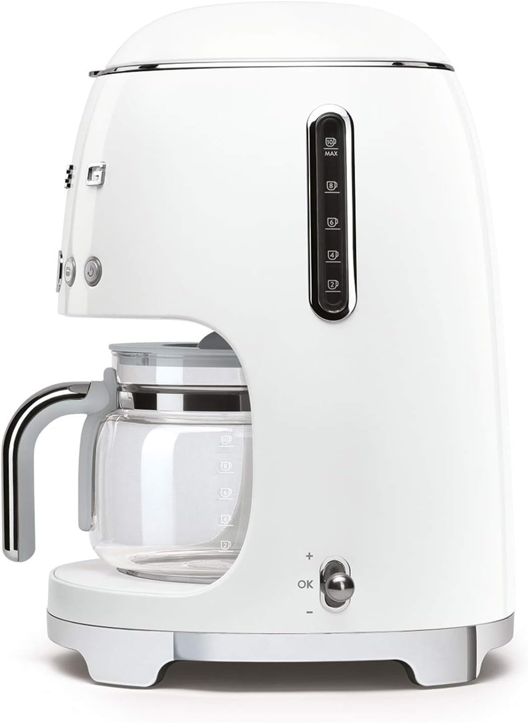 Smeg, Machine à Café Filtre DCF02PBEU, Fonction Arôme et Autostart, Carafe en Verre Jusqu'à 12 Tasses, 2 Niveaux d'Intensité, Mode Maintien au Chaud, 1050 W, Bleu Clair Pastel