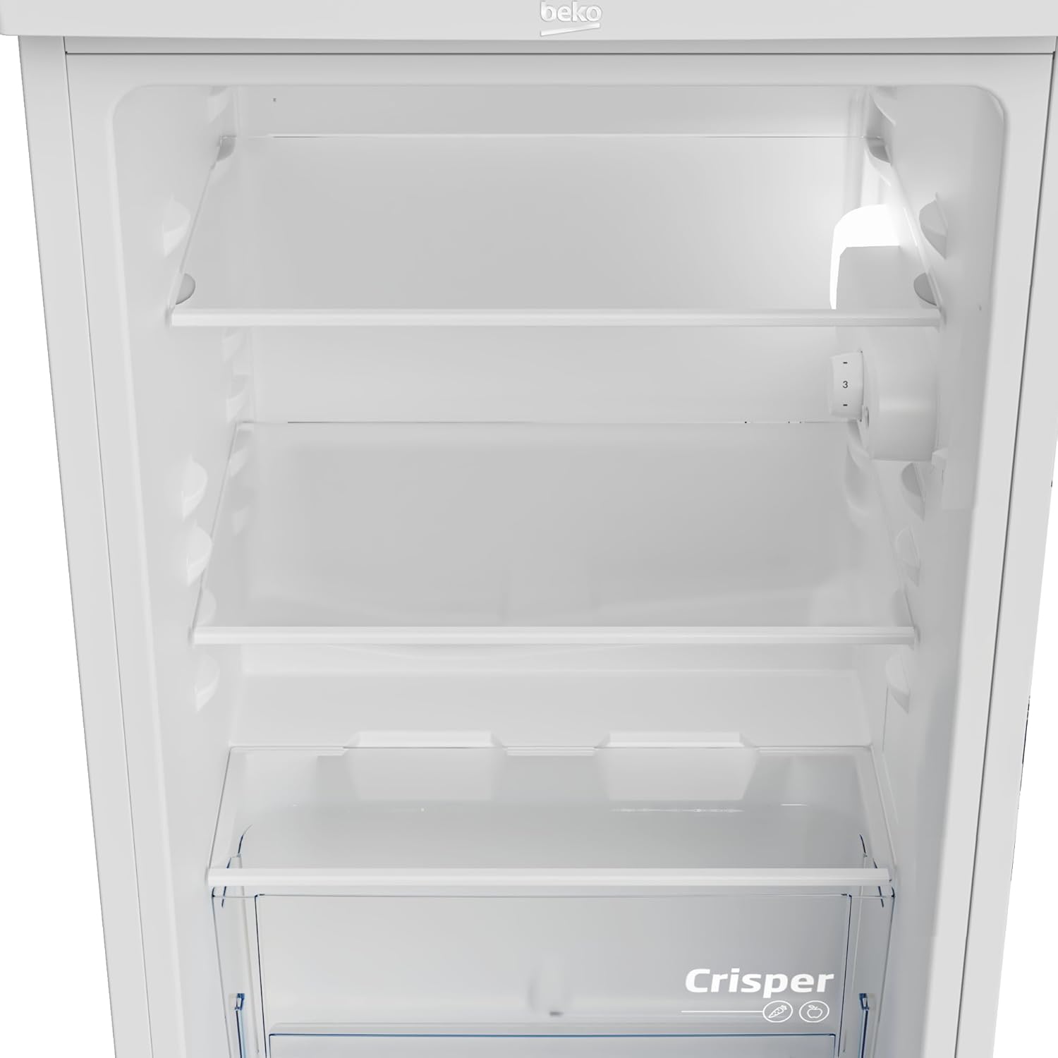 Beko TS190040N Réfrigérateur pose libre 88 l Capacité totale 88 l Butée de porte interchangeable Bon éclairage dans l'appareil 38 dB Étagères en verre robuste Blanc