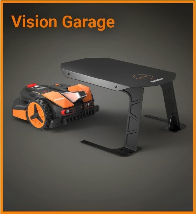 WORX LANDROID Vision WR206E.1, Robot Tondeuse sans Fil périphérique 600 m² Surf.Max 700 m², Installation en 30 Min, Caméra 4K + IA Adaptative, évite Tous Les Obstacles, Coupe des Bordures, Multizone