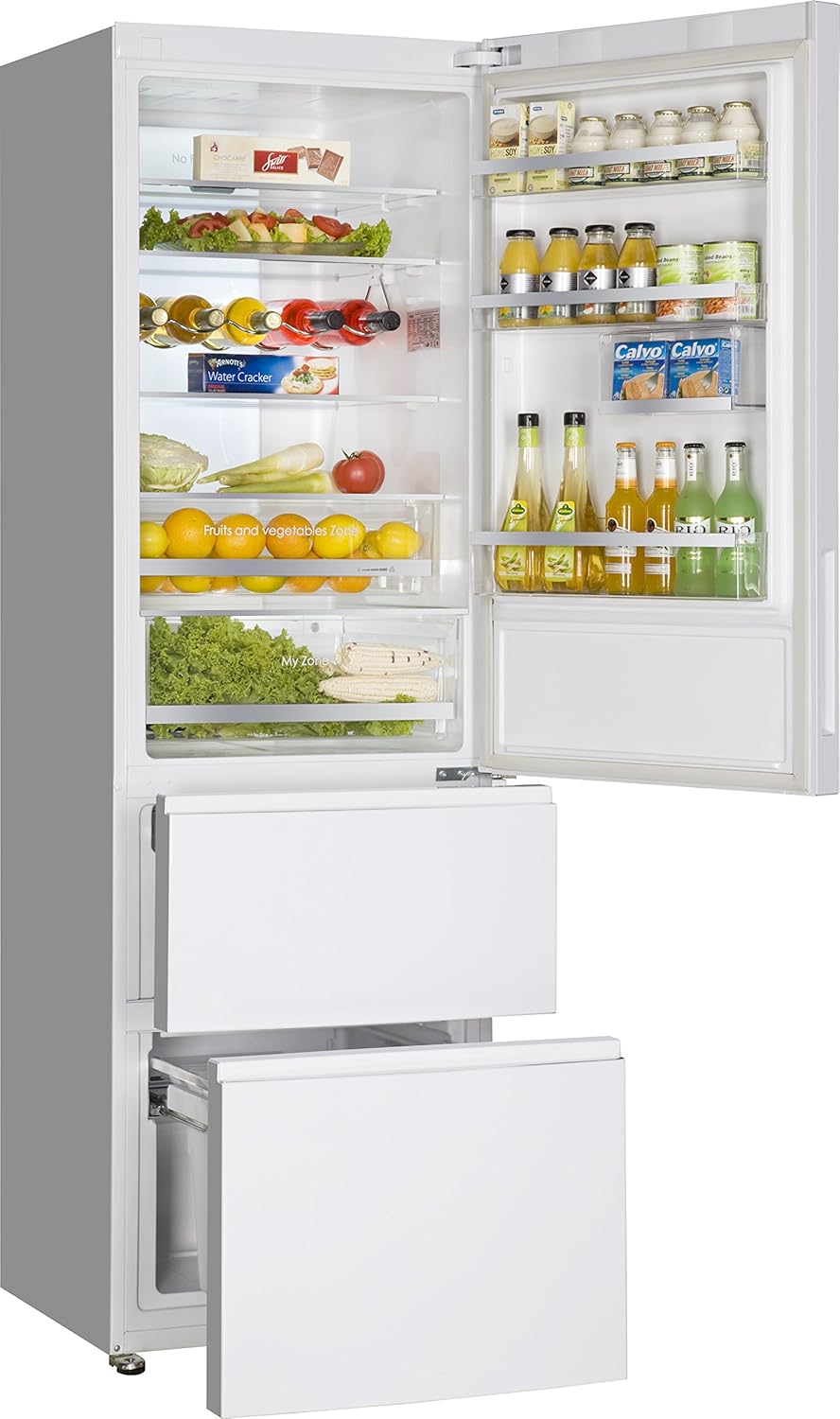 Haier Réfrigérateur/Congélateur A2FE735CFJ - Efficacité énergétique A++ - Hauteur : 190 cm - Capacité : 347 l - Tiroirs de congélation 3D - Aspect acier inoxydable.