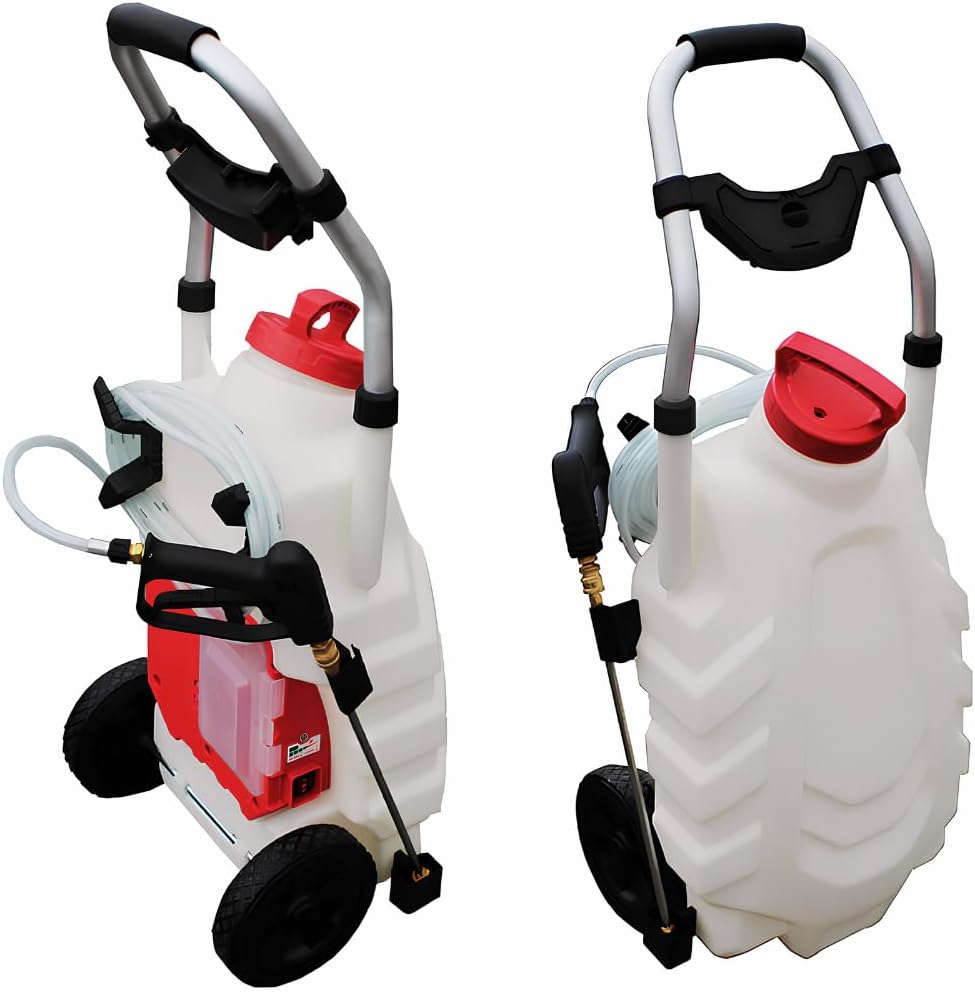 FORUM EQUIPEMENT - Pulvérisateur Électrique Pro Sprayer III 30L – Pulvérisateur Électrique Toiture Longue Portée à Batterie Rechargeable, Débit 240 L/H, Tuyau 8m - 2 Batteries
