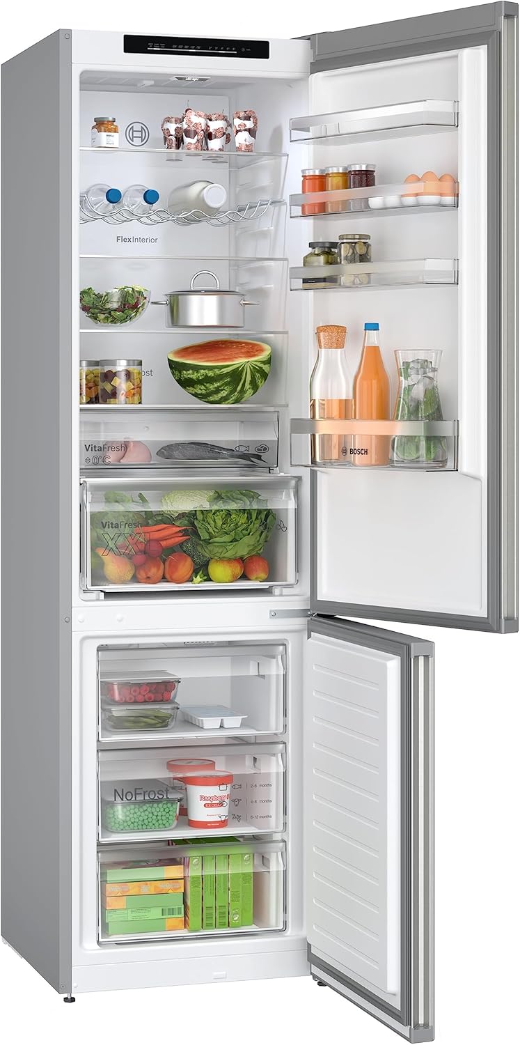 Bosch KGN39AIAT, Série 6, Réfrigérateur combiné pose-libre, 363 L, 203 x 60 (H x L), Inox anti trace de doigts