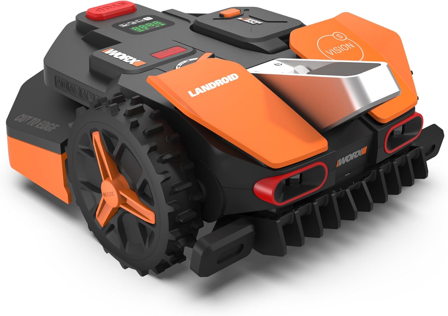 WORX LANDROID Vision WR206E.1, Robot Tondeuse sans Fil périphérique 600 m² Surf.Max 700 m², Installation en 30 Min, Caméra 4K + IA Adaptative, évite Tous Les Obstacles, Coupe des Bordures, Multizone