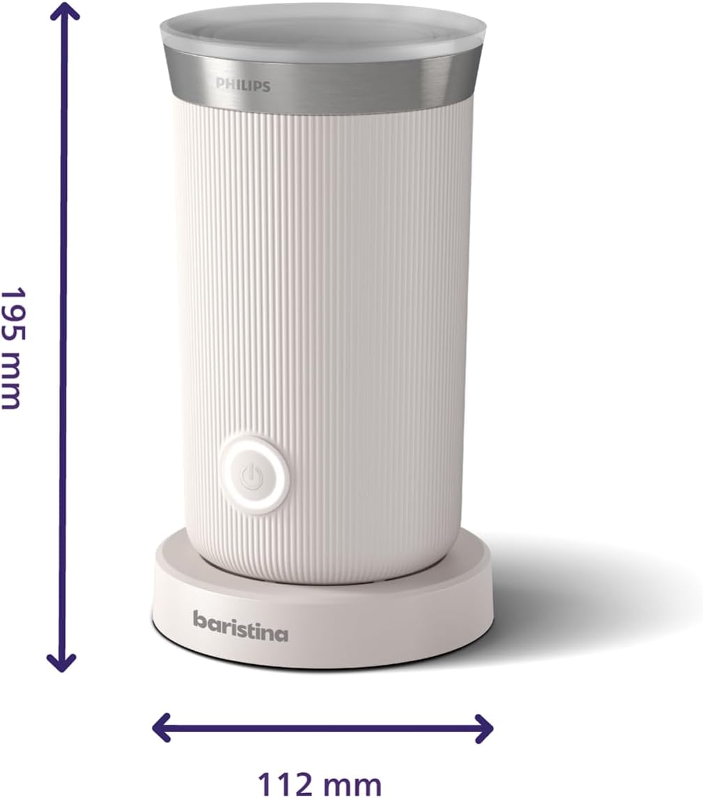 Philips Baristina Machine à expresso - Un véritable expresso, en toute simplicité - Compacte - 16 bars de pression - Broyeur intégré - Machine blanche avec porte-filtre blanc (BAR300/00)