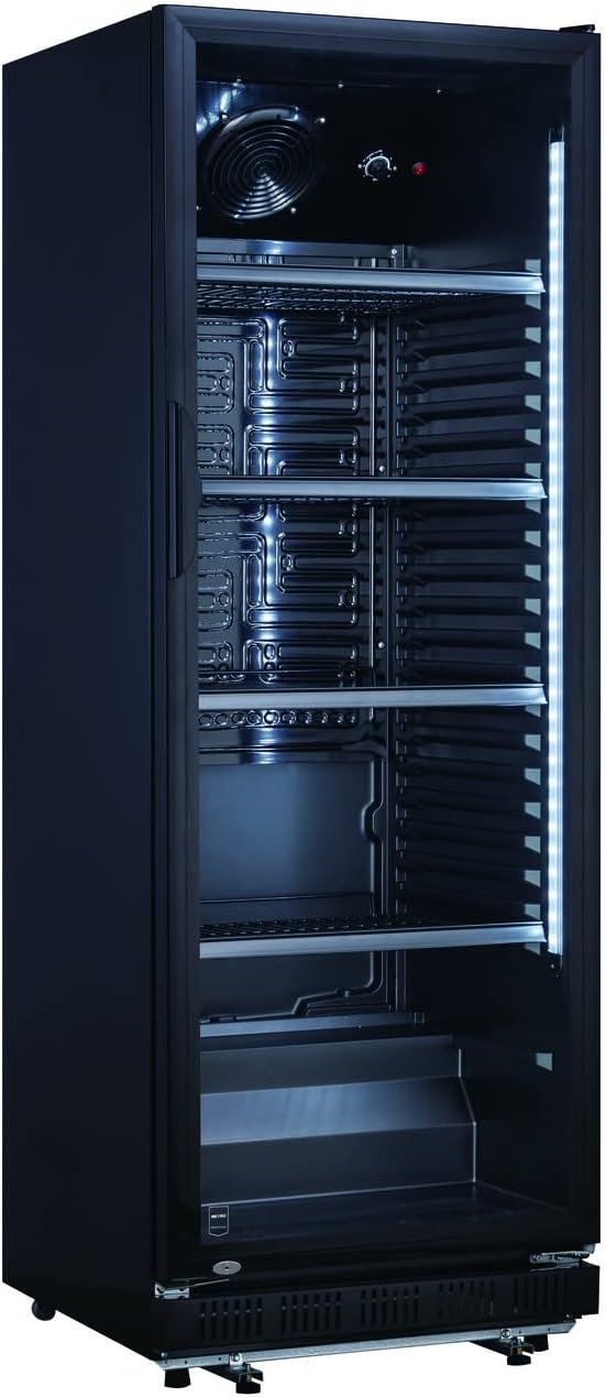 METRO Professional Réfrigérateur à Boissons GSC2360B, Acier/Verre, 62 x 63.6 x 175.3 cm, 347 L, avec Serrure, Noir