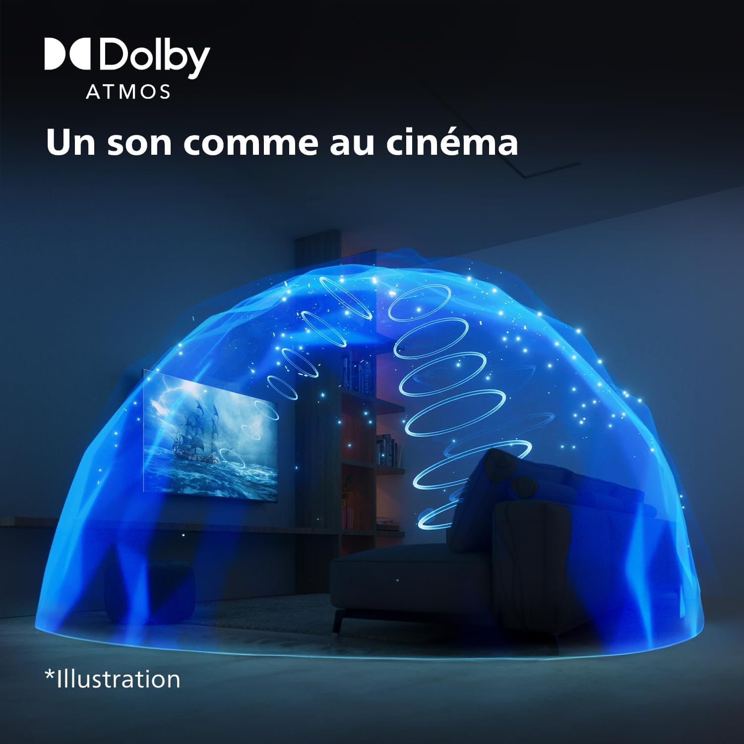 Philips 43PUS7609 Smart TV LED 4K - Écran 43 Pouces avec Plate-Forme Pixel Precise Ultra HD Titan OS et Son Dolby Atmos, Fonctionne avec Alexa et l’Assistant Vocal Google - Gris Anthracite